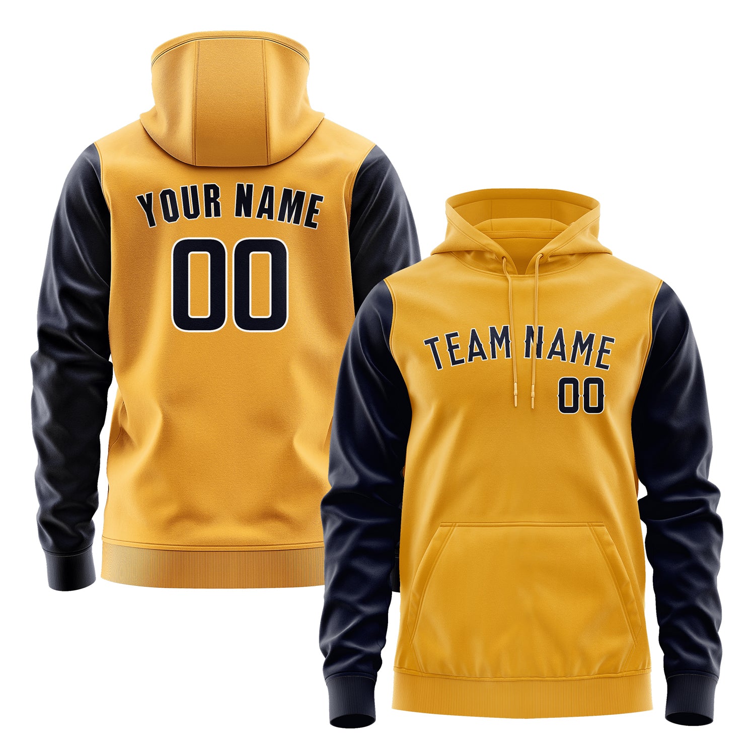 Custom Yellow Navy Hoodie 1919111119B31811