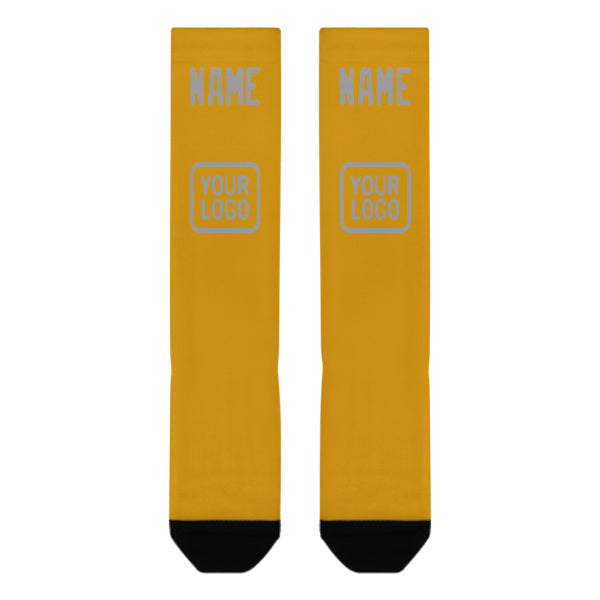 Custom Yellow Gray Knee-High Sock