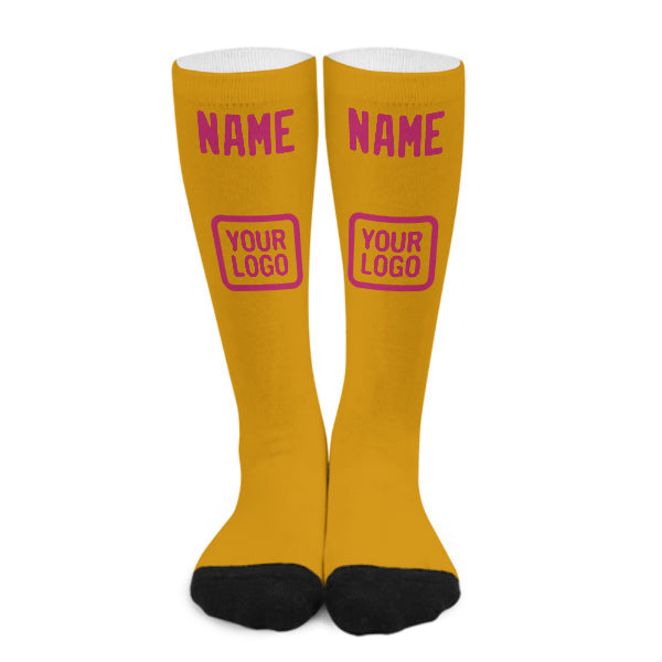 Custom Yellow Pink Knee-High Sock