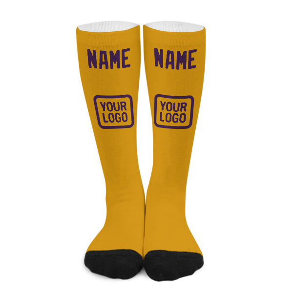 Custom Yellow Purple Knee-High Sock