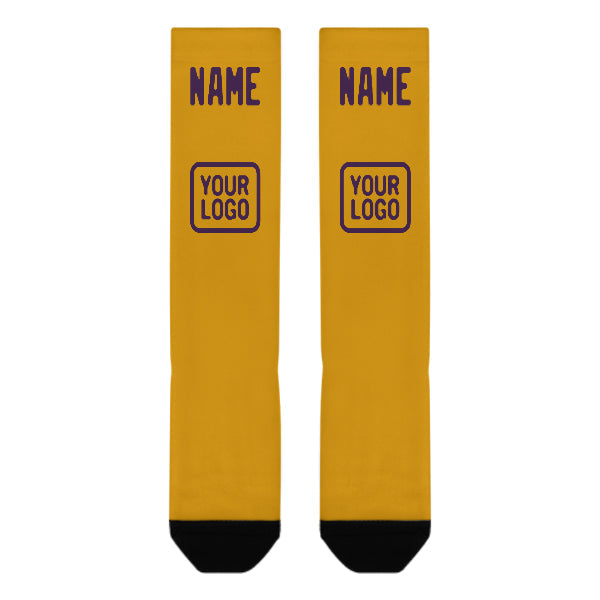 Custom Yellow Purple Knee-High Sock