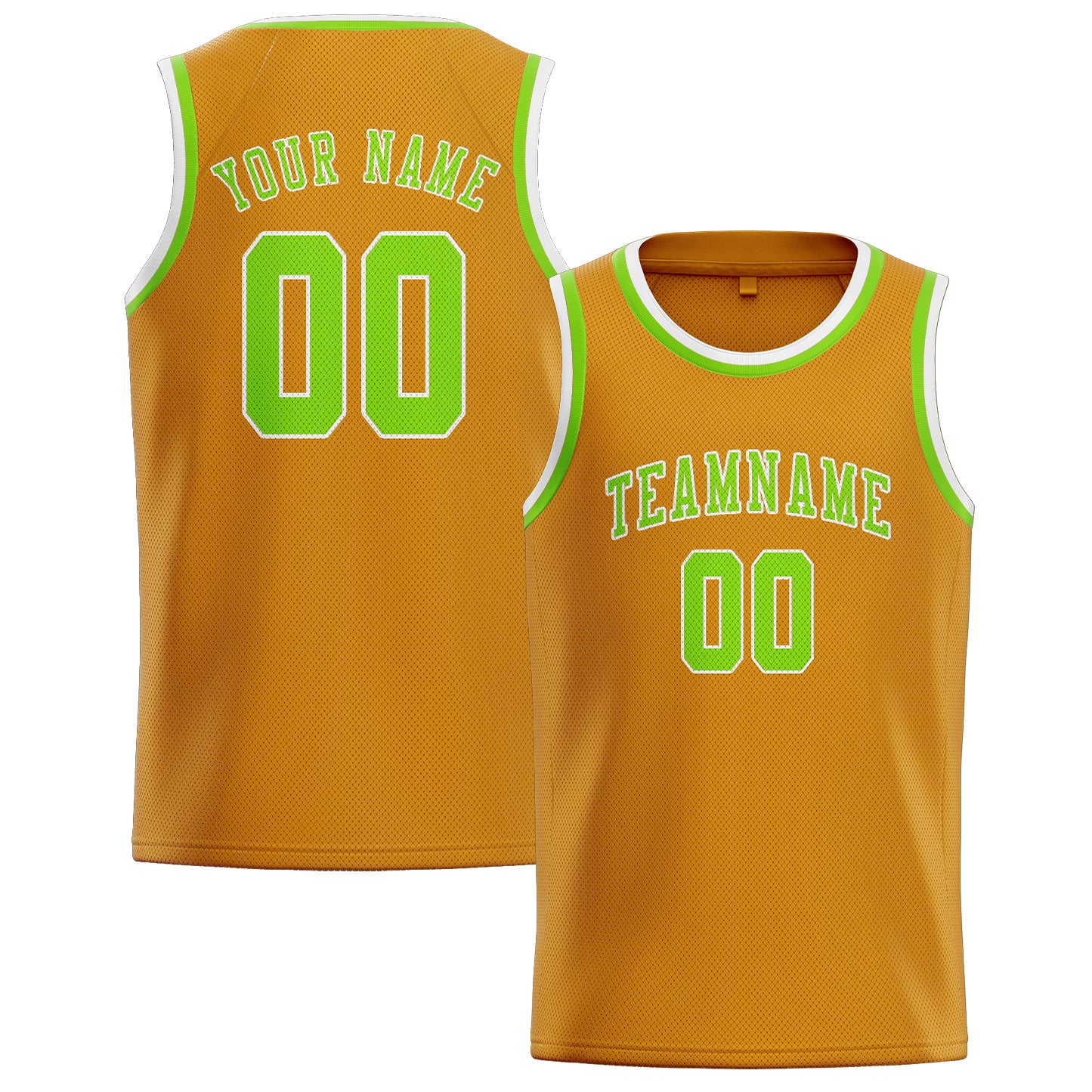Custom Yellow Emerald Green Basketball Jersey