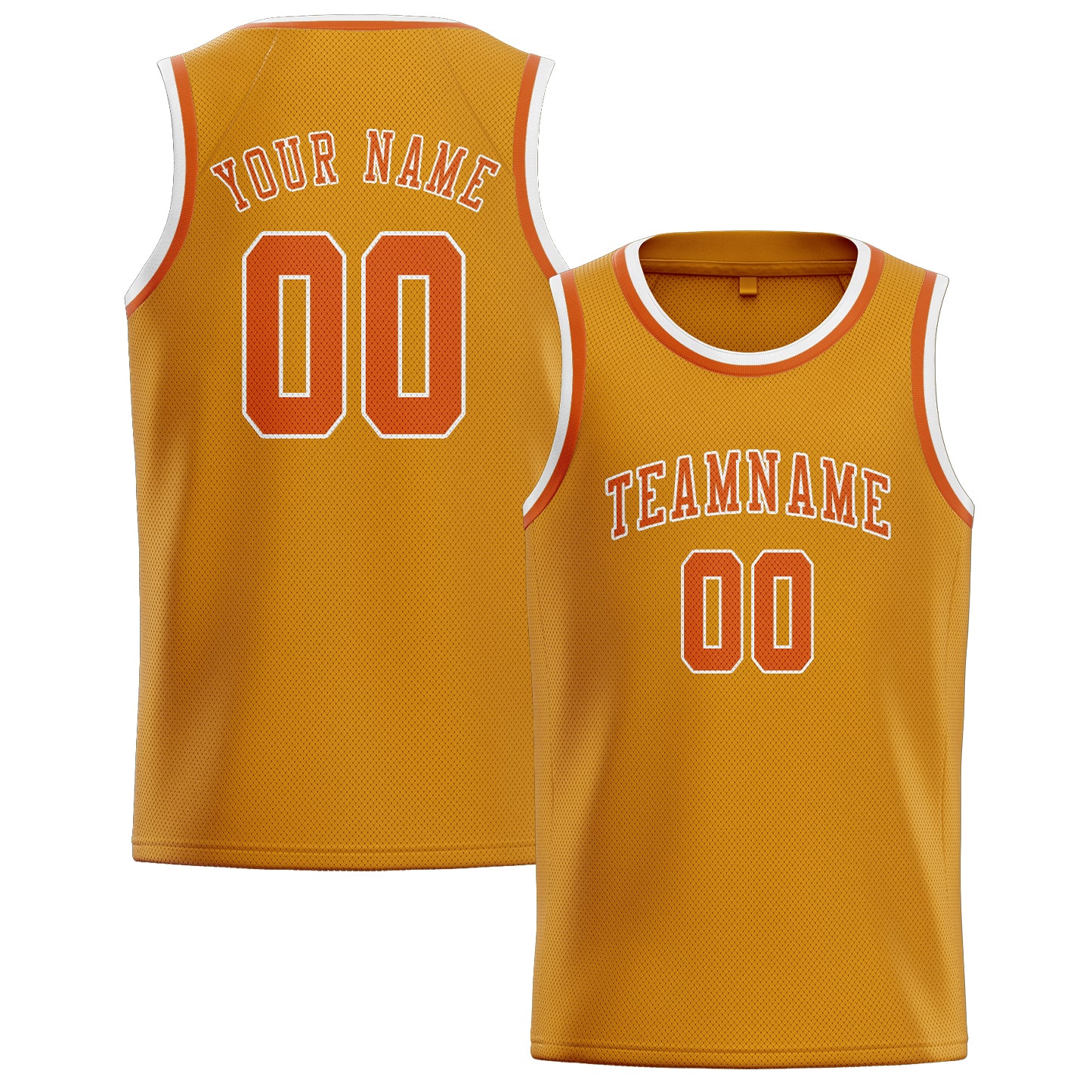 Custom Yellow Orange Basketball Jersey