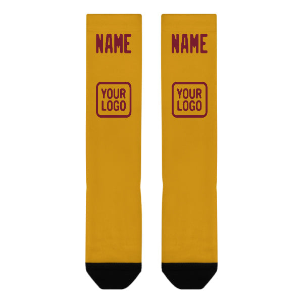 Custom Yellow Crimson Red Knee-High Sock