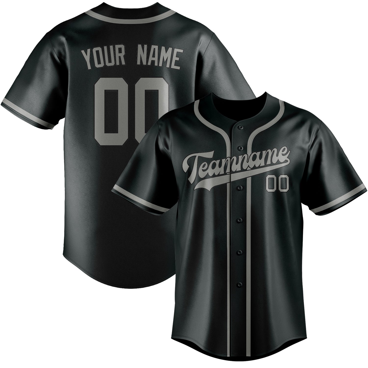 Custom Dark Grey Gray Baseball Jersey