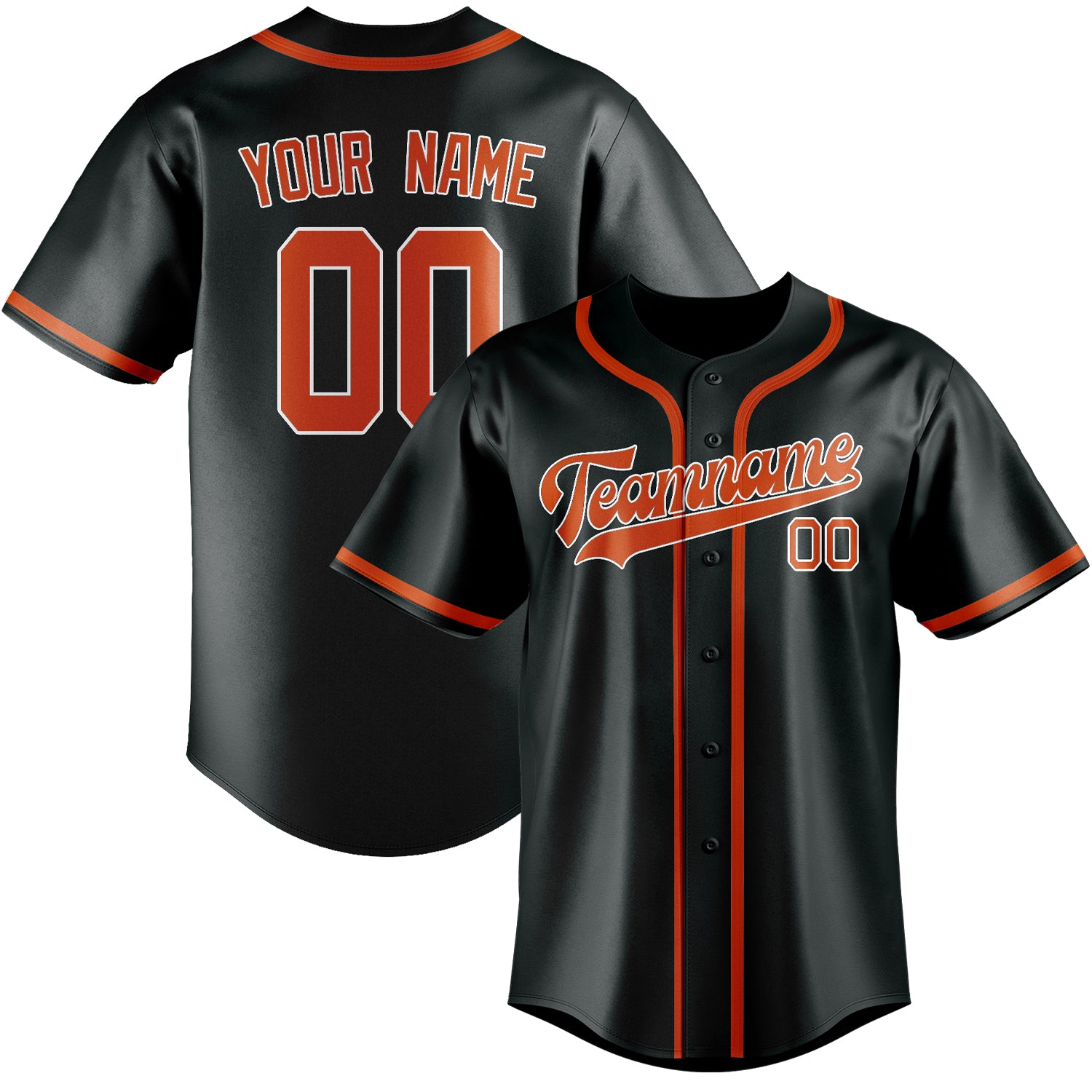 Custom Dark Grey Orange Red Baseball Jersey
