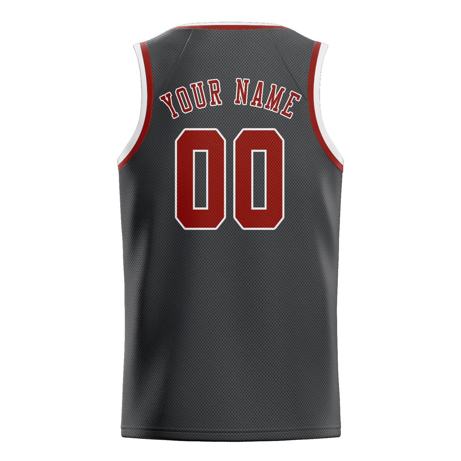 Custom Dark Grey Coral Red Basketball Jersey