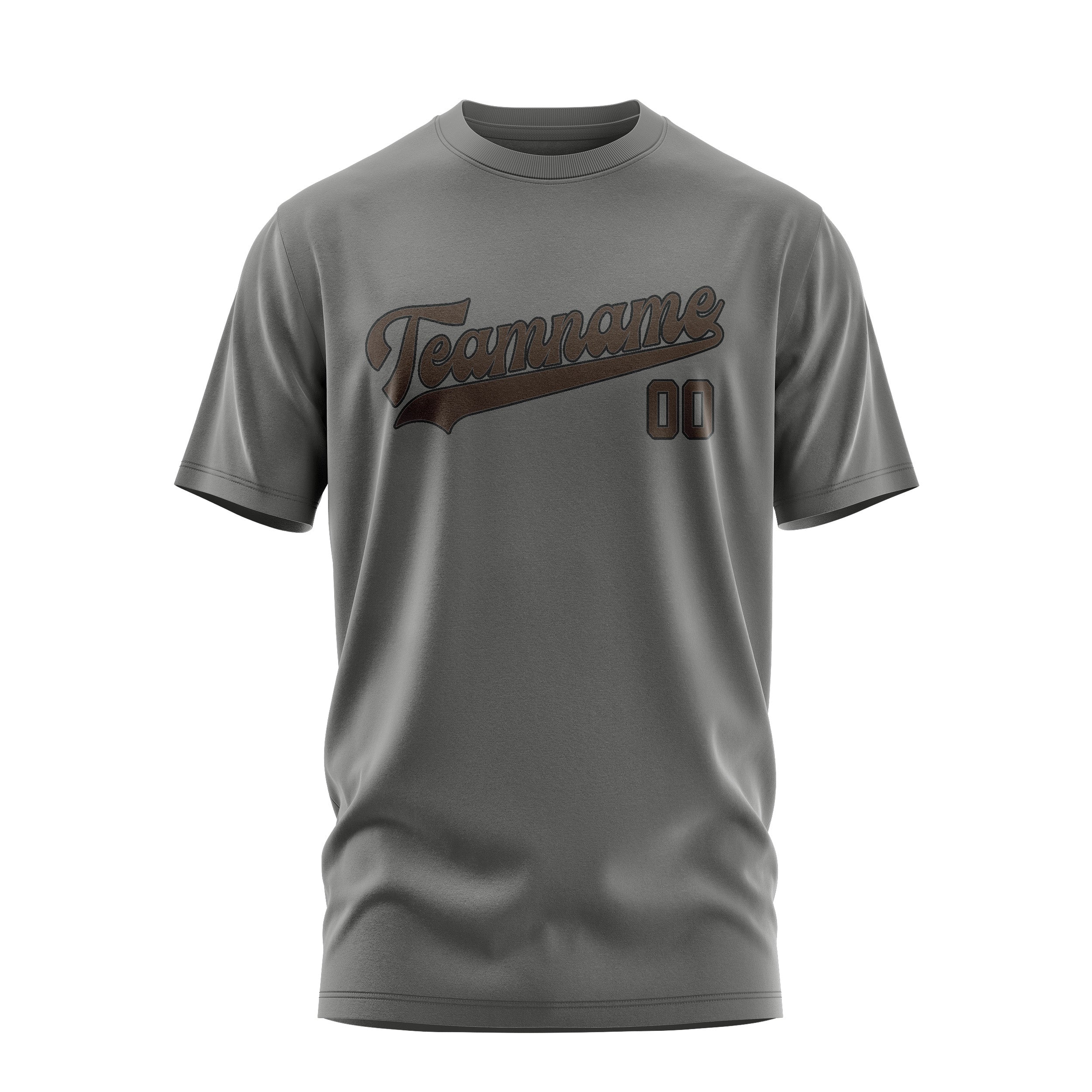 Custom Dark Grey Brown T-Shirt