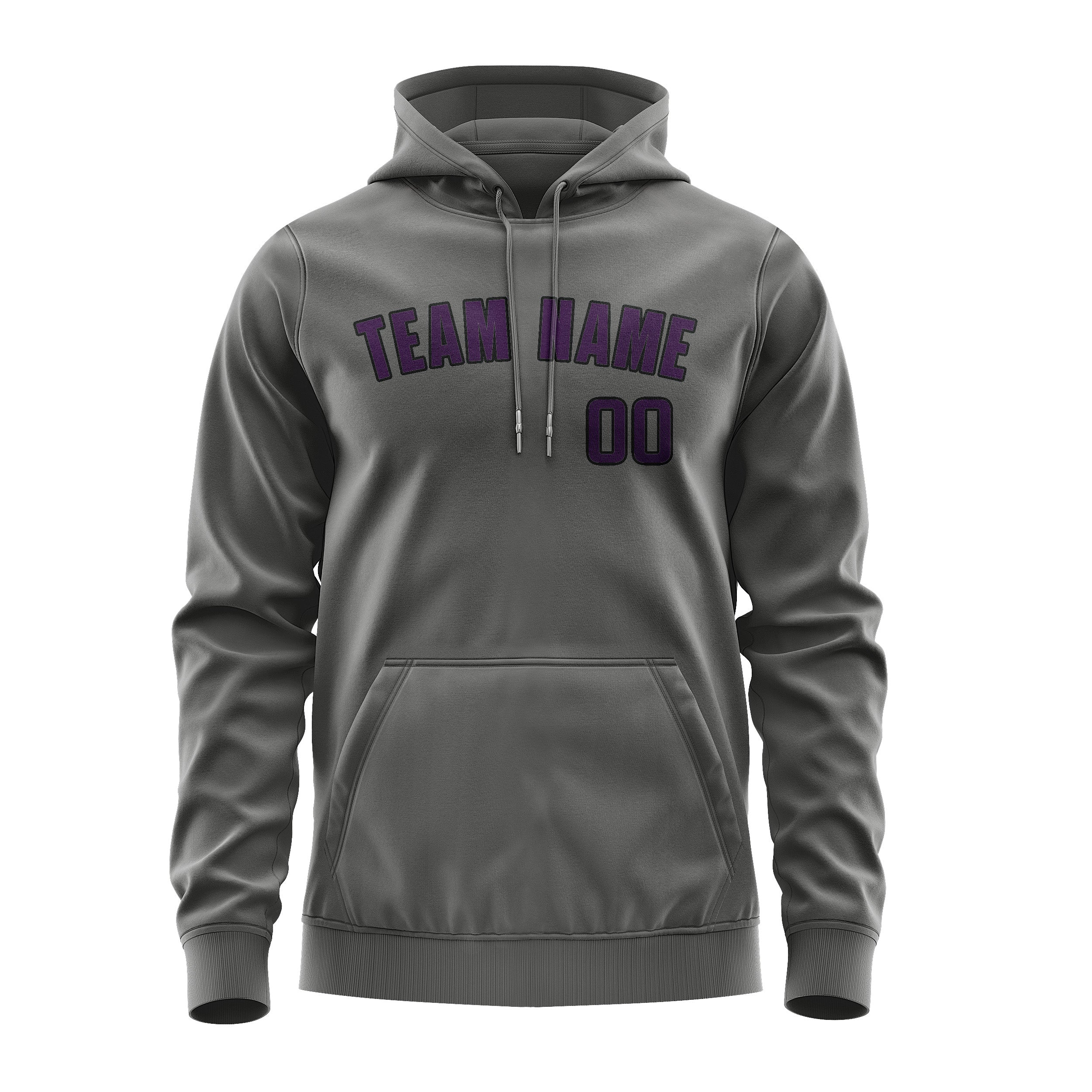 Custom Dark Grey Purple Hoodie