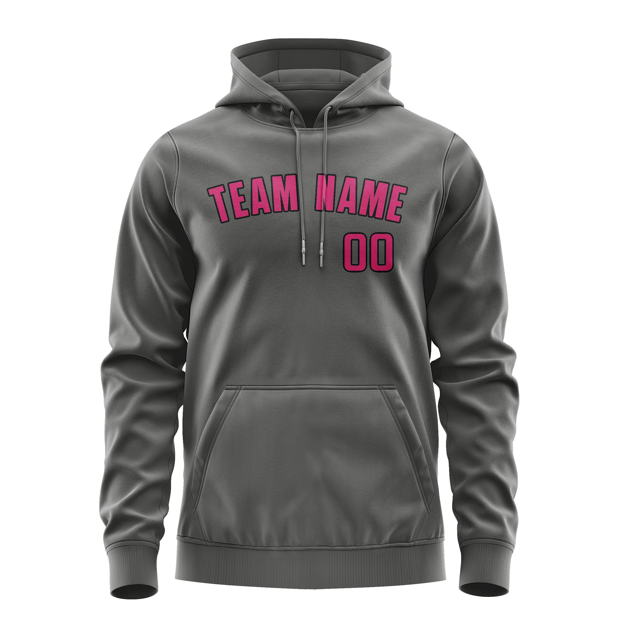 Custom Dark Grey Pink Hoodie