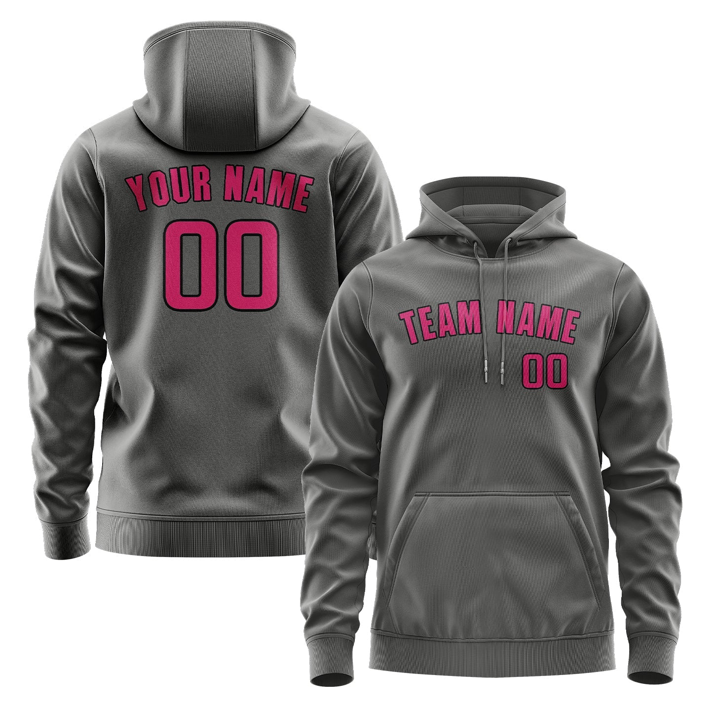 Custom Dark Grey Pink Hoodie