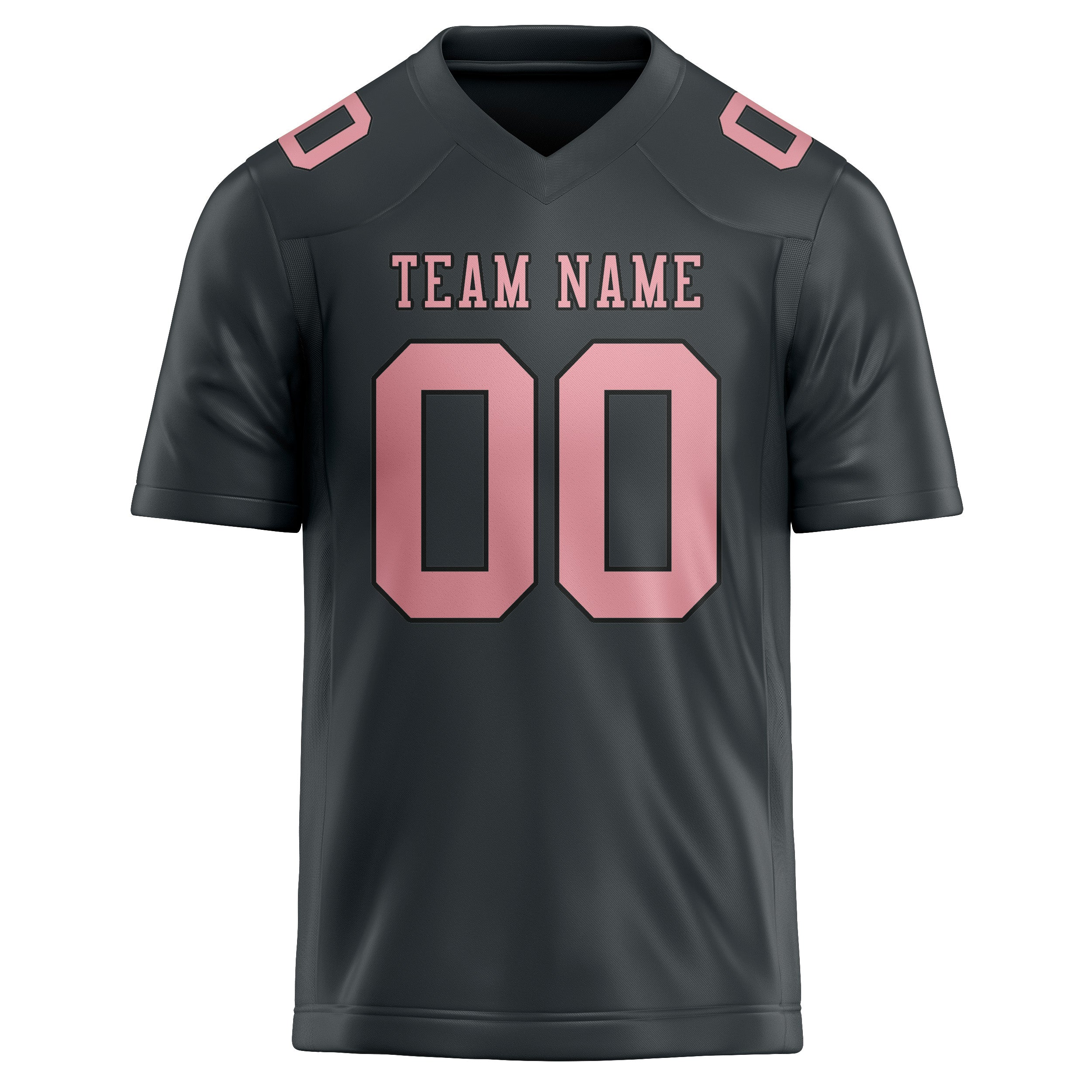 Custom Dark Grey Light Pink Football Jersey