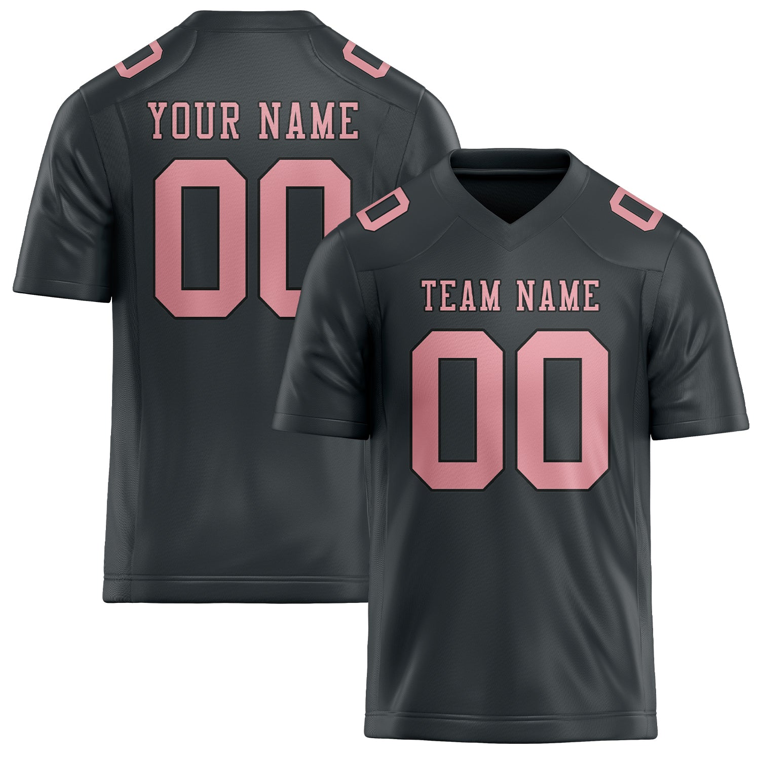 Custom Dark Grey Light Pink Football Jersey