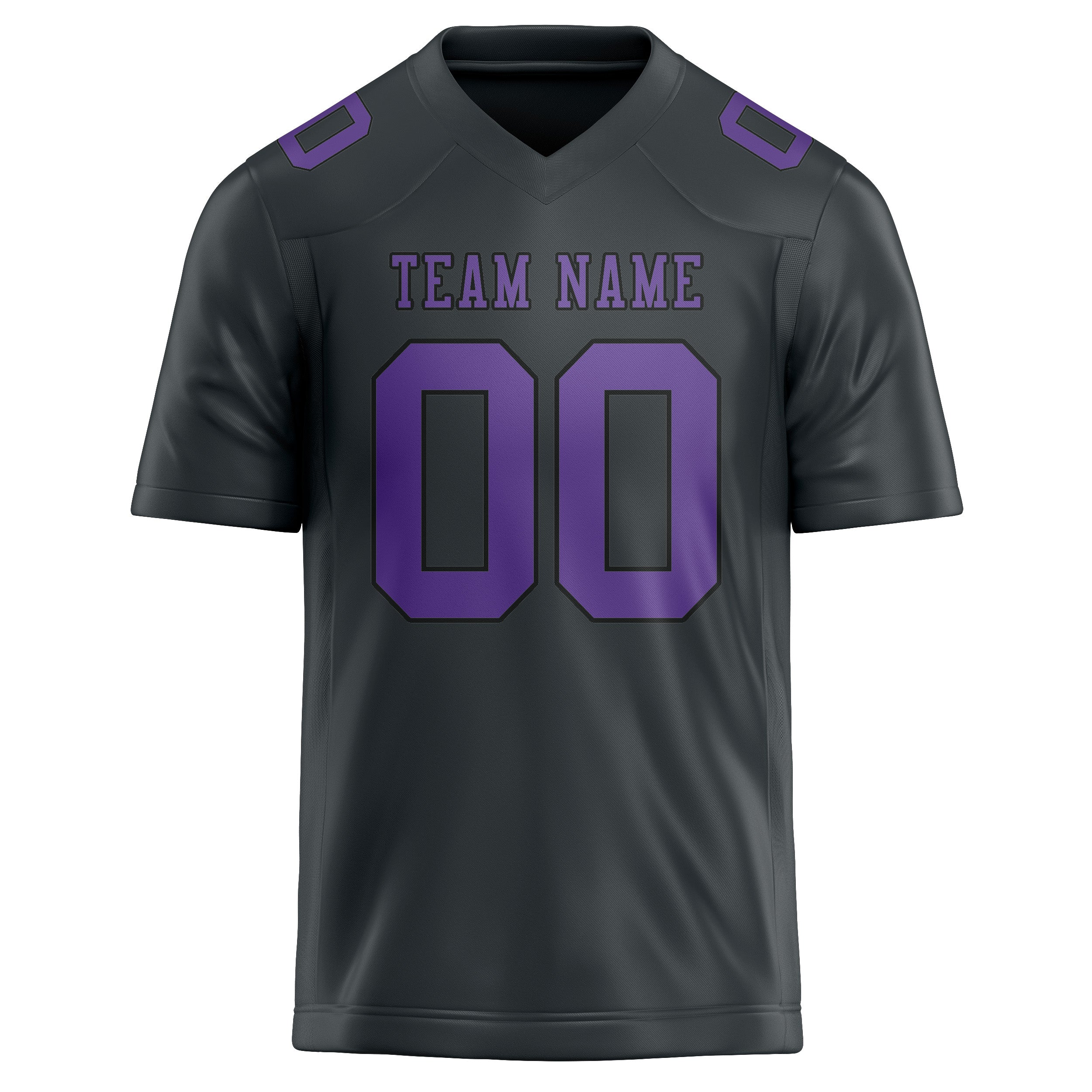Custom Dark Grey Light Purple Football Jersey