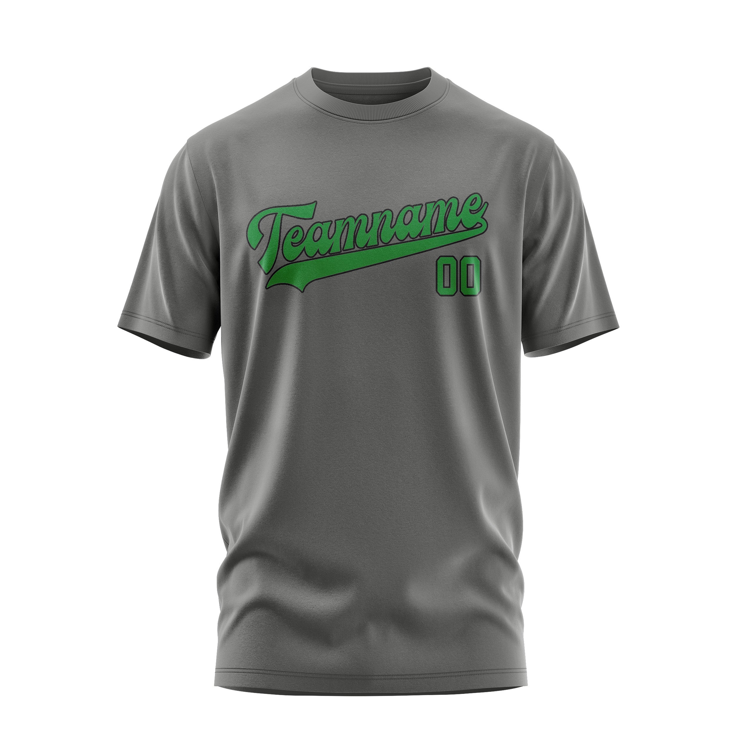 Custom Dark Grey Emerald Green T-Shirt