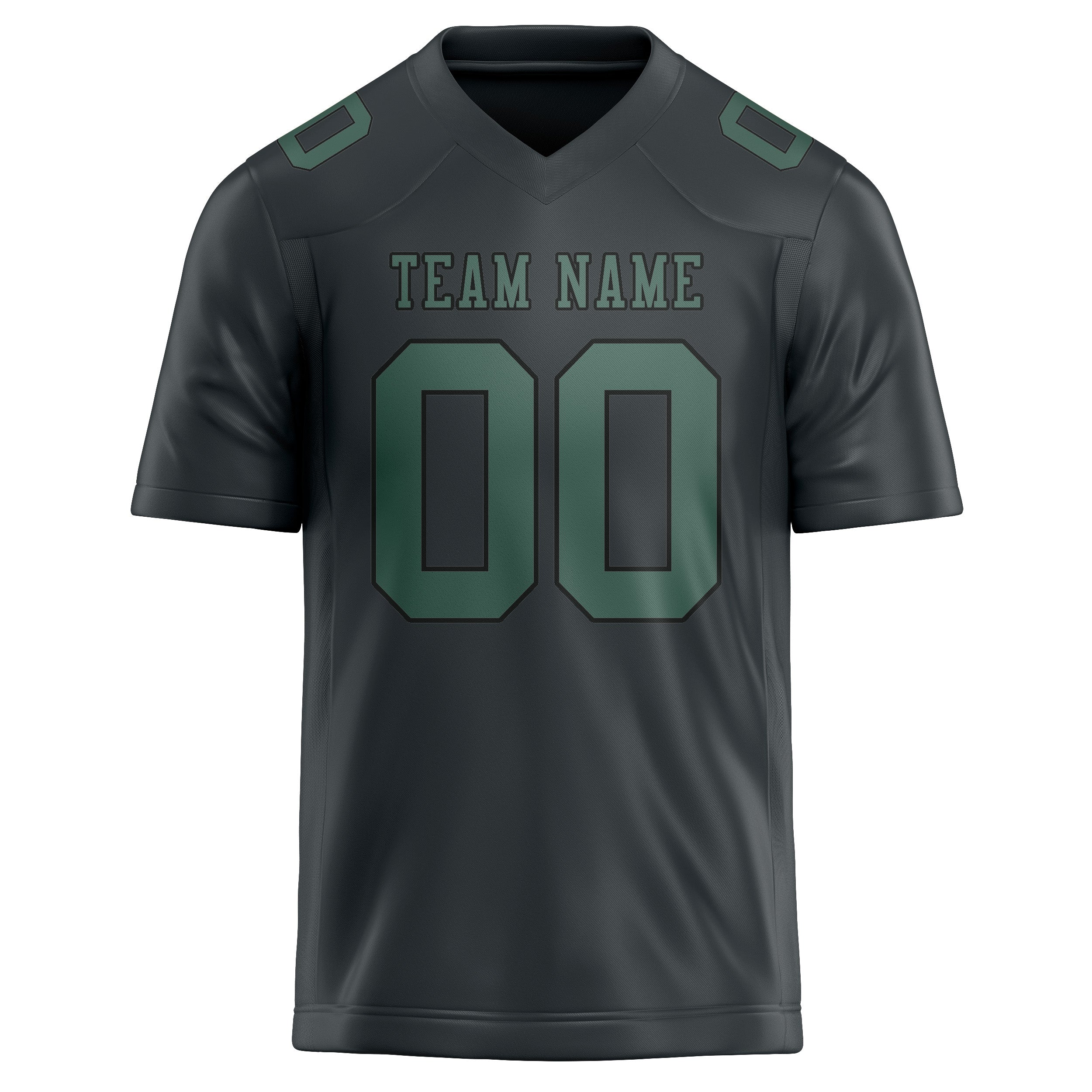 Custom Dark Grey Blue Green Football Jersey