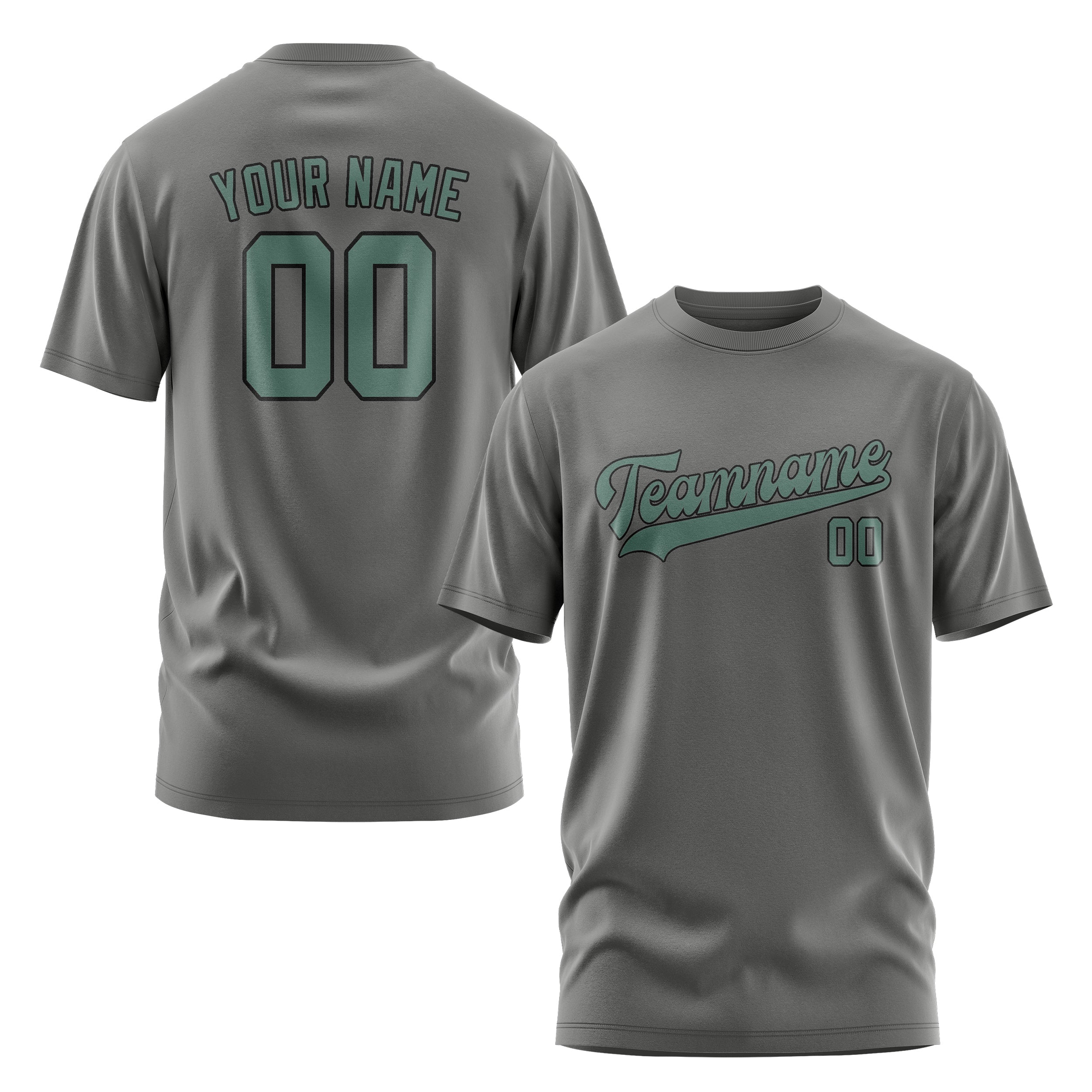 Custom Dark Grey Blue Green T-Shirt