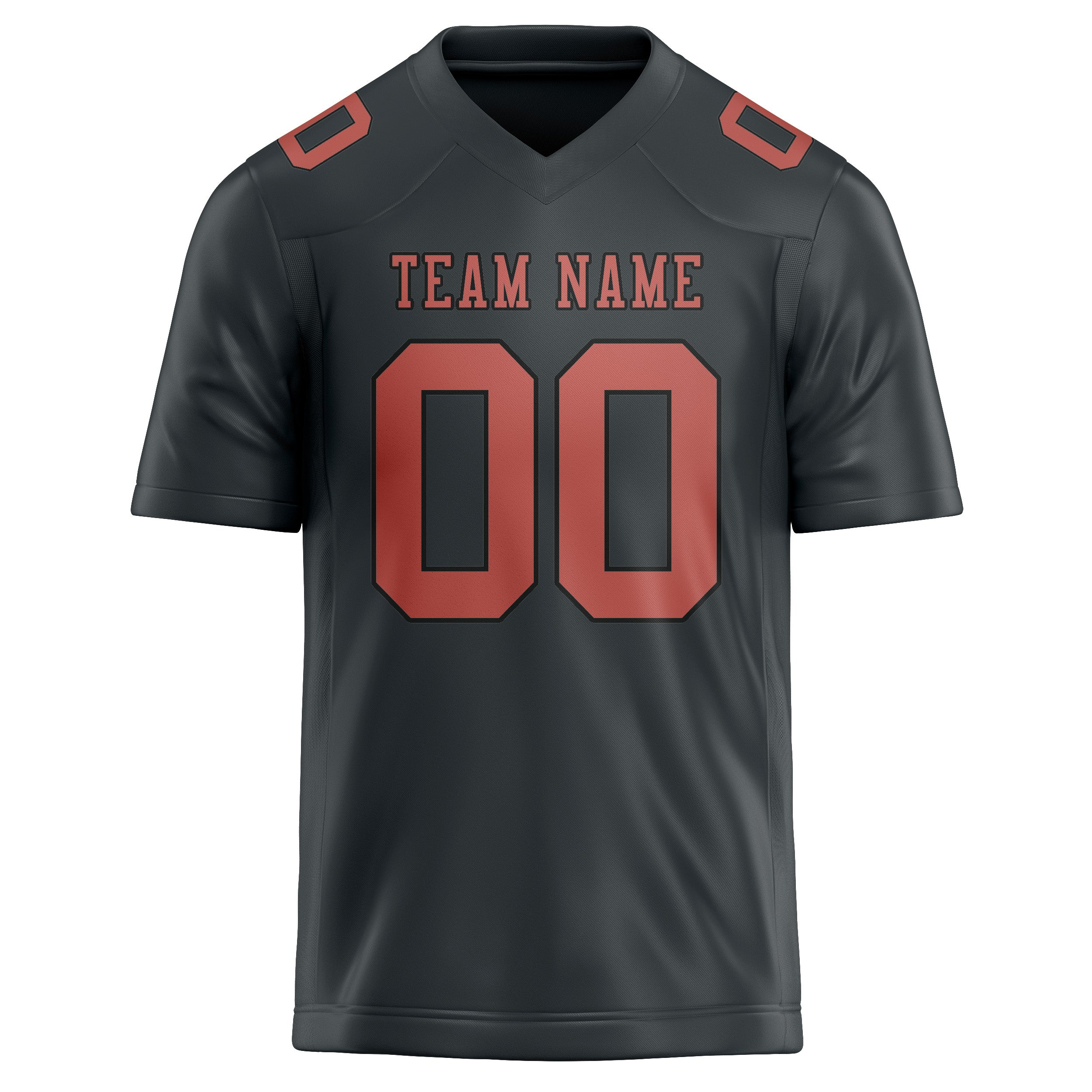 Custom Dark Grey Copper Rose Football Jersey