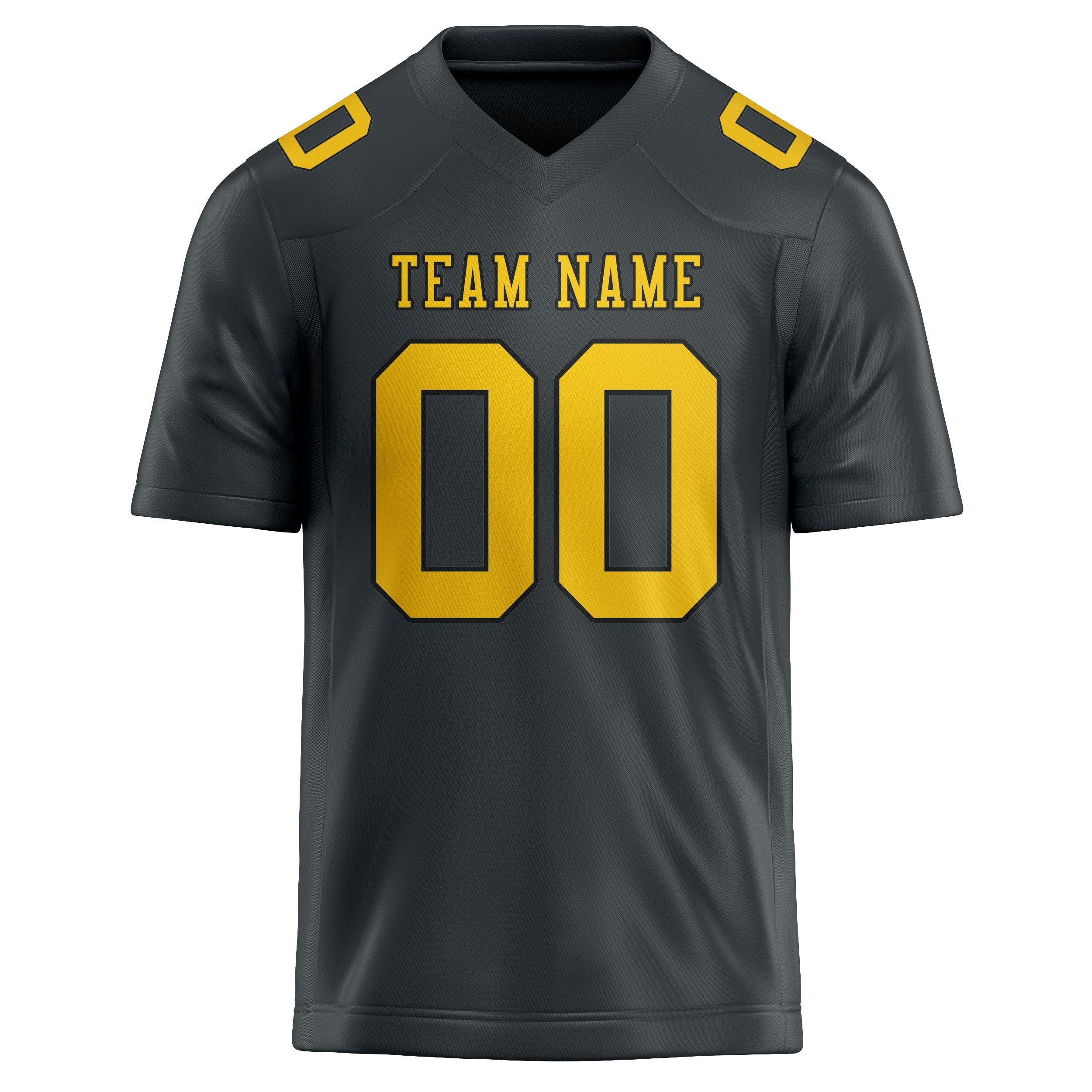 Custom Dark Grey Gold Football Jersey