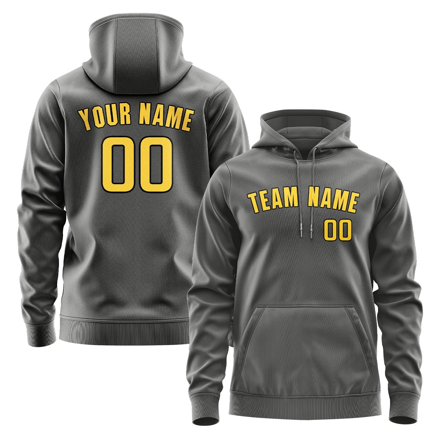 Custom Dark Grey Gold Hoodie