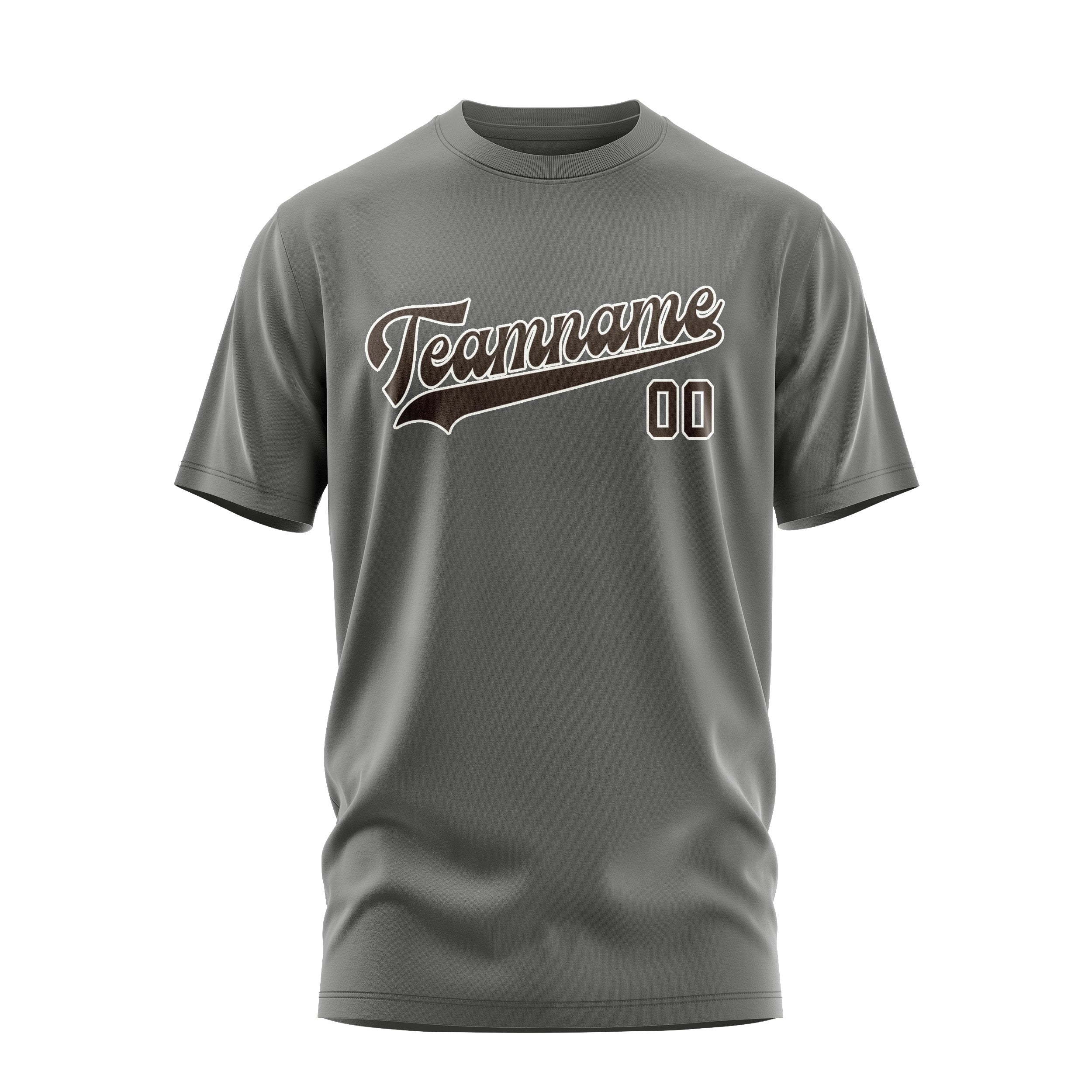 Custom Dark Grey Brown T-Shirt