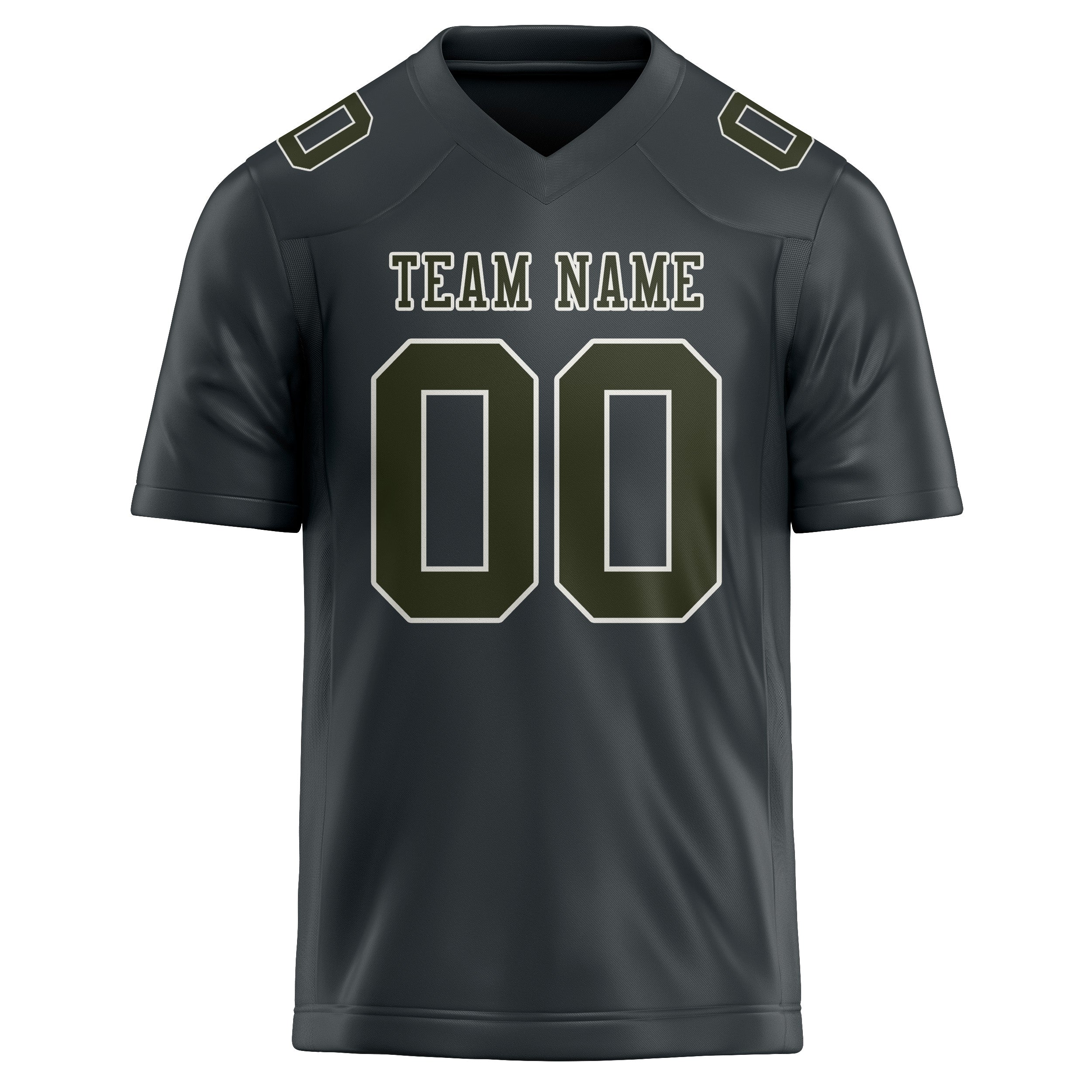 Custom Dark Grey Olive Football Jersey