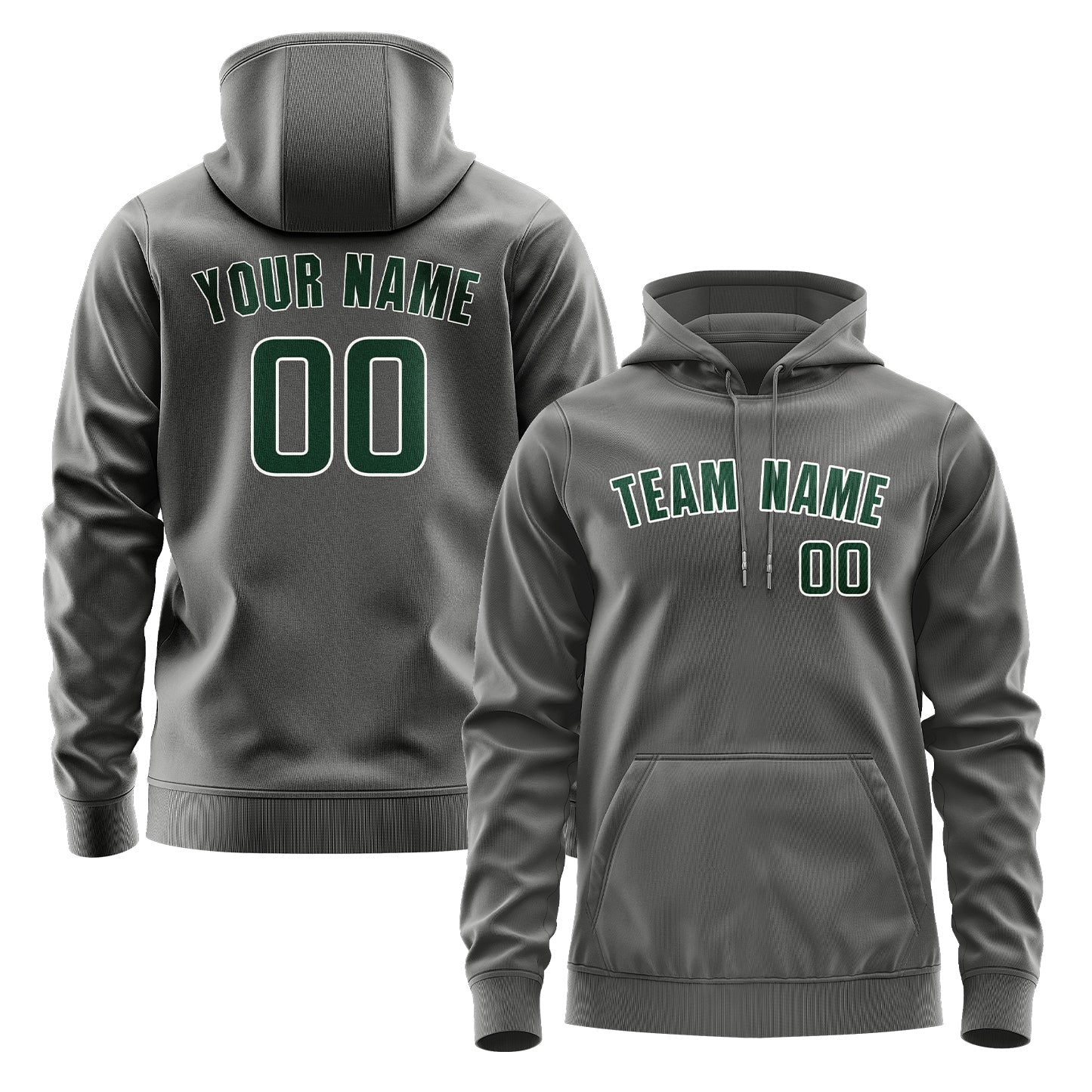 Custom Dark Grey Green Hoodie
