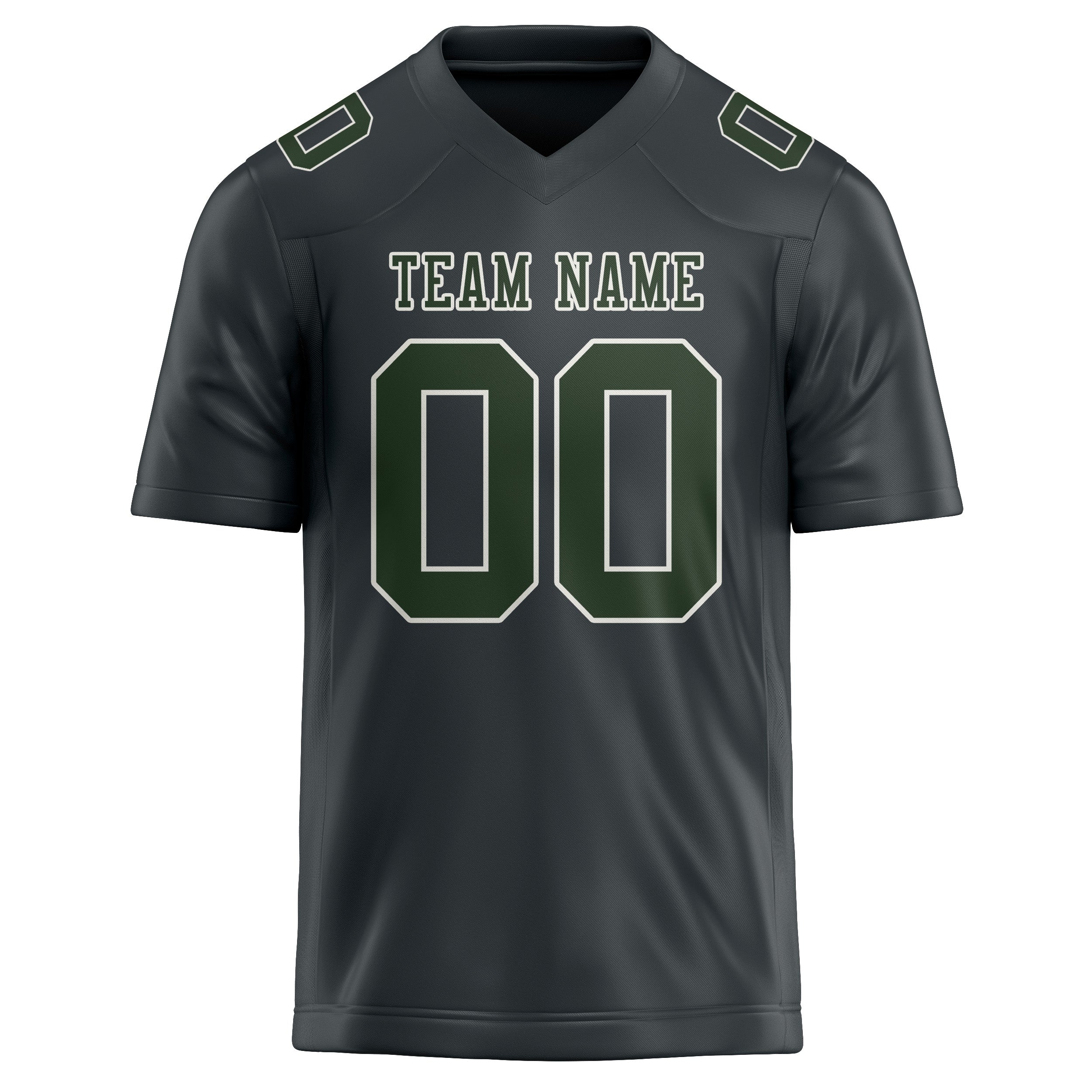 Custom Dark Grey Dark Green Football Jersey