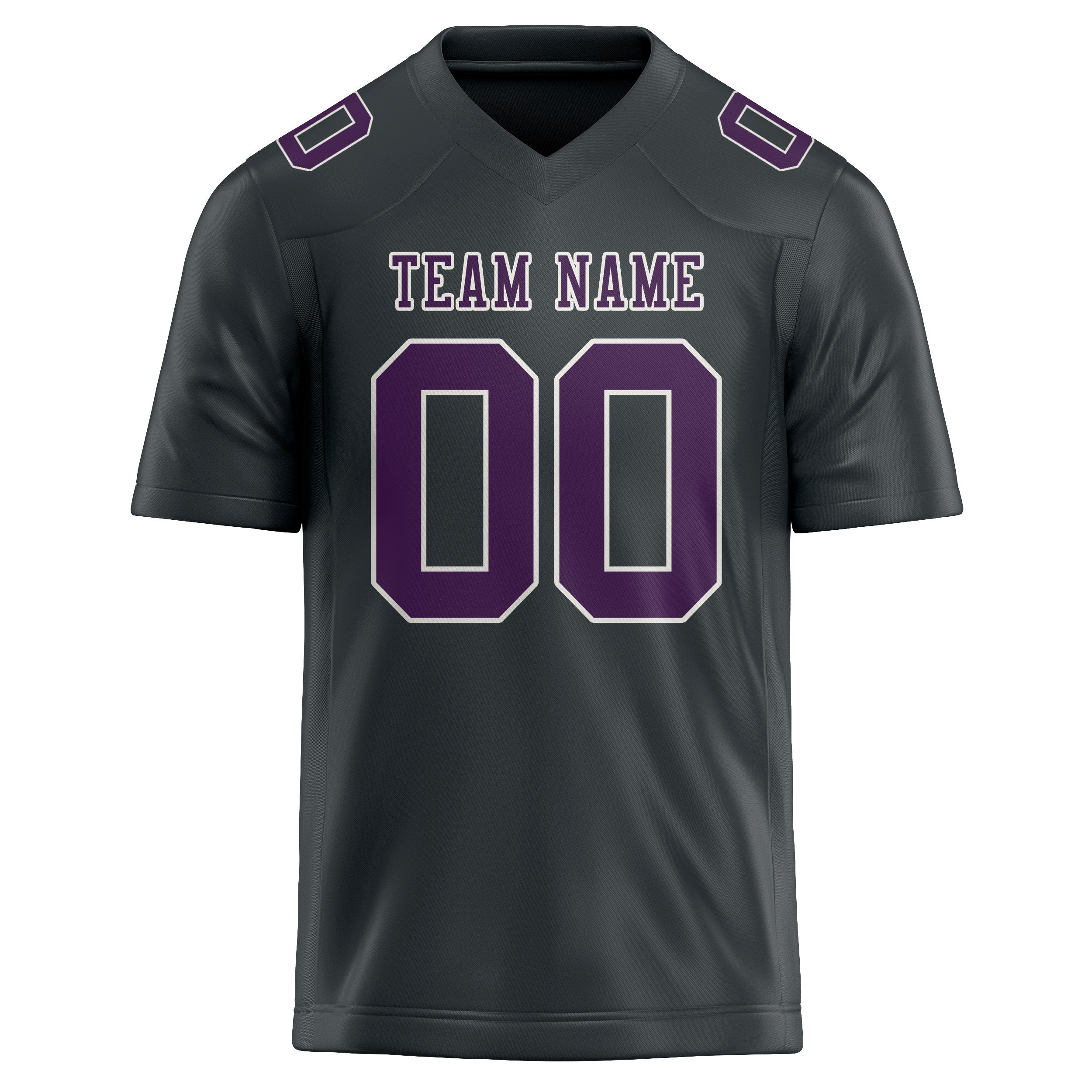 Custom Dark Grey Purple Football Jersey