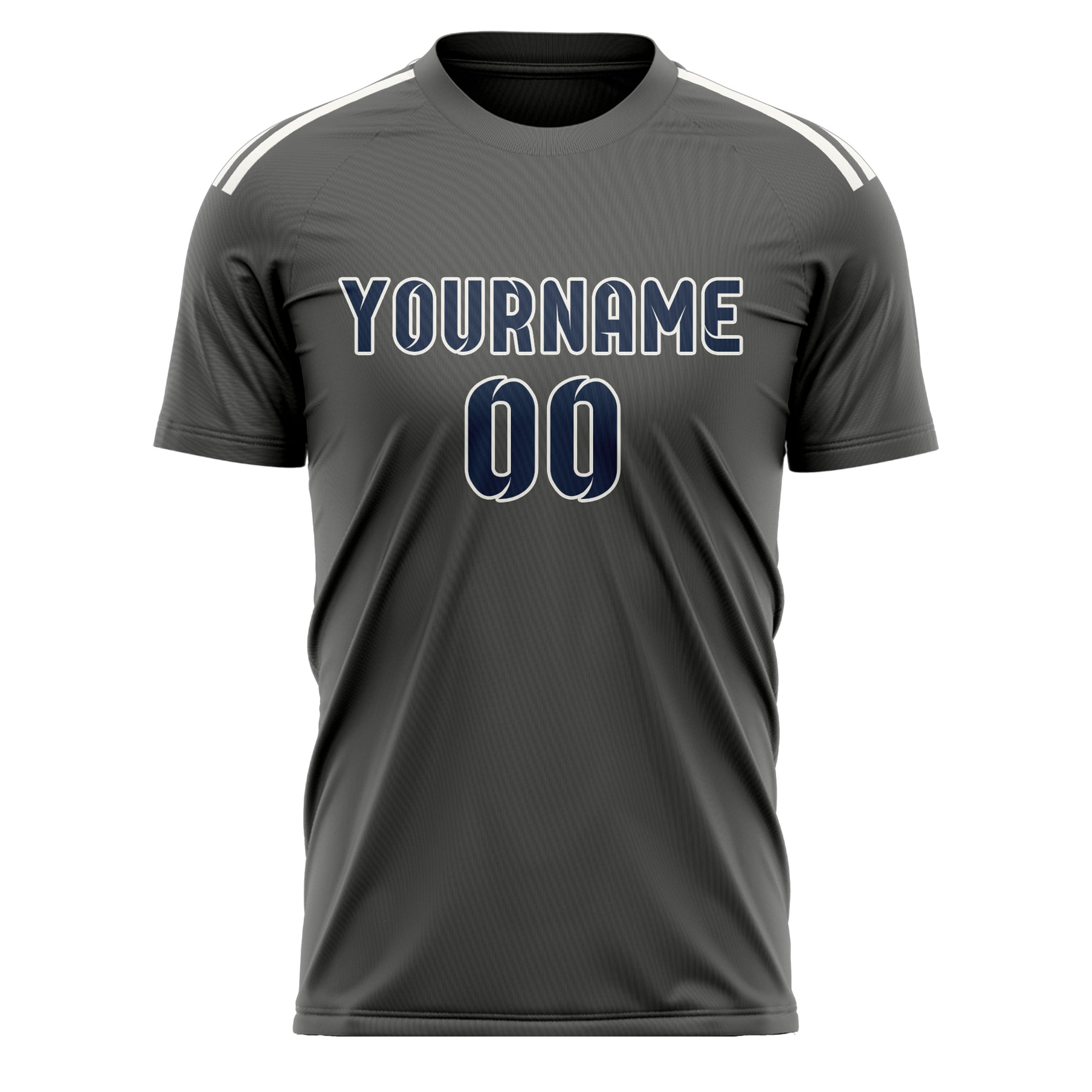 Custom Dark Grey Blue Soccer Jersey