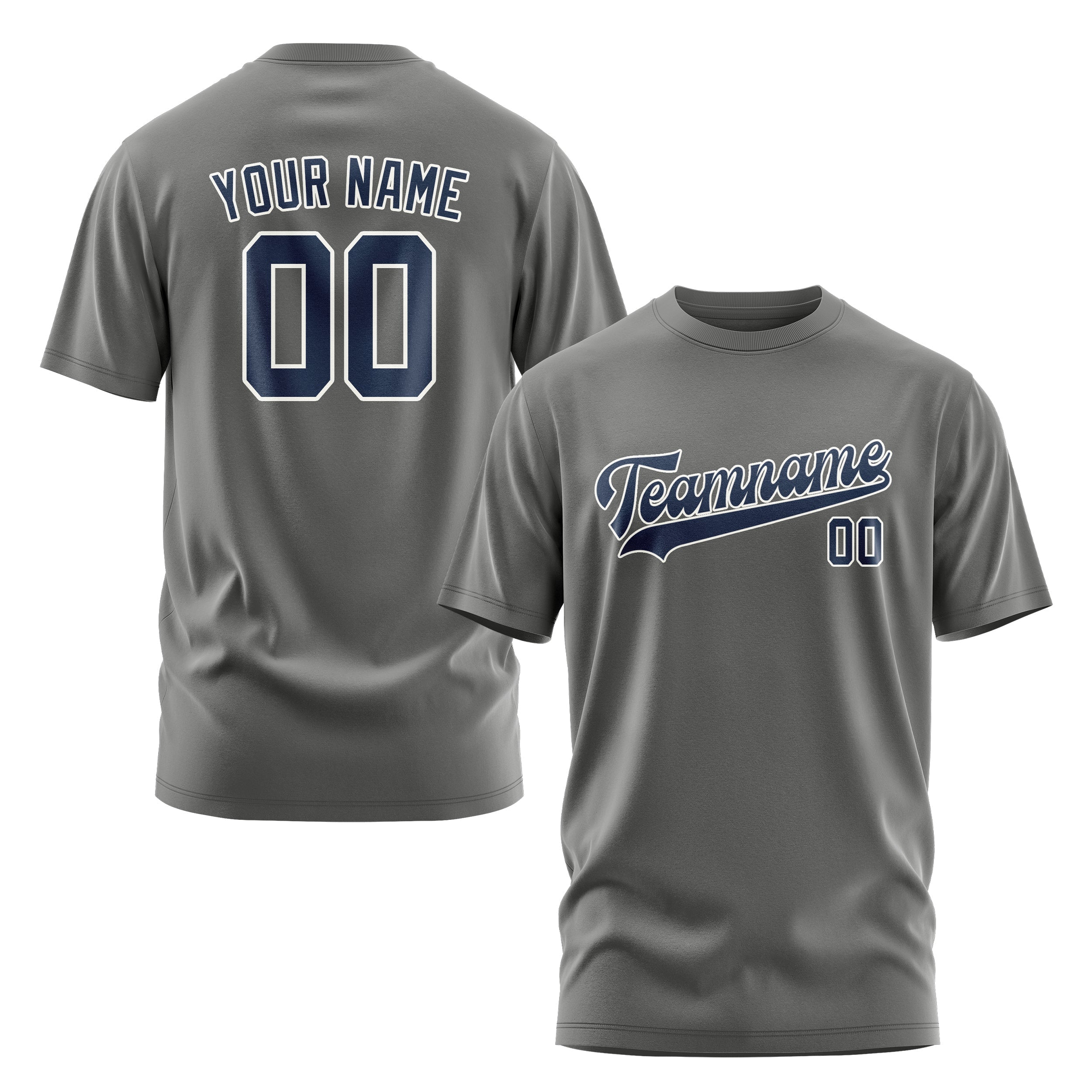 Custom Dark Grey Blue T-Shirt