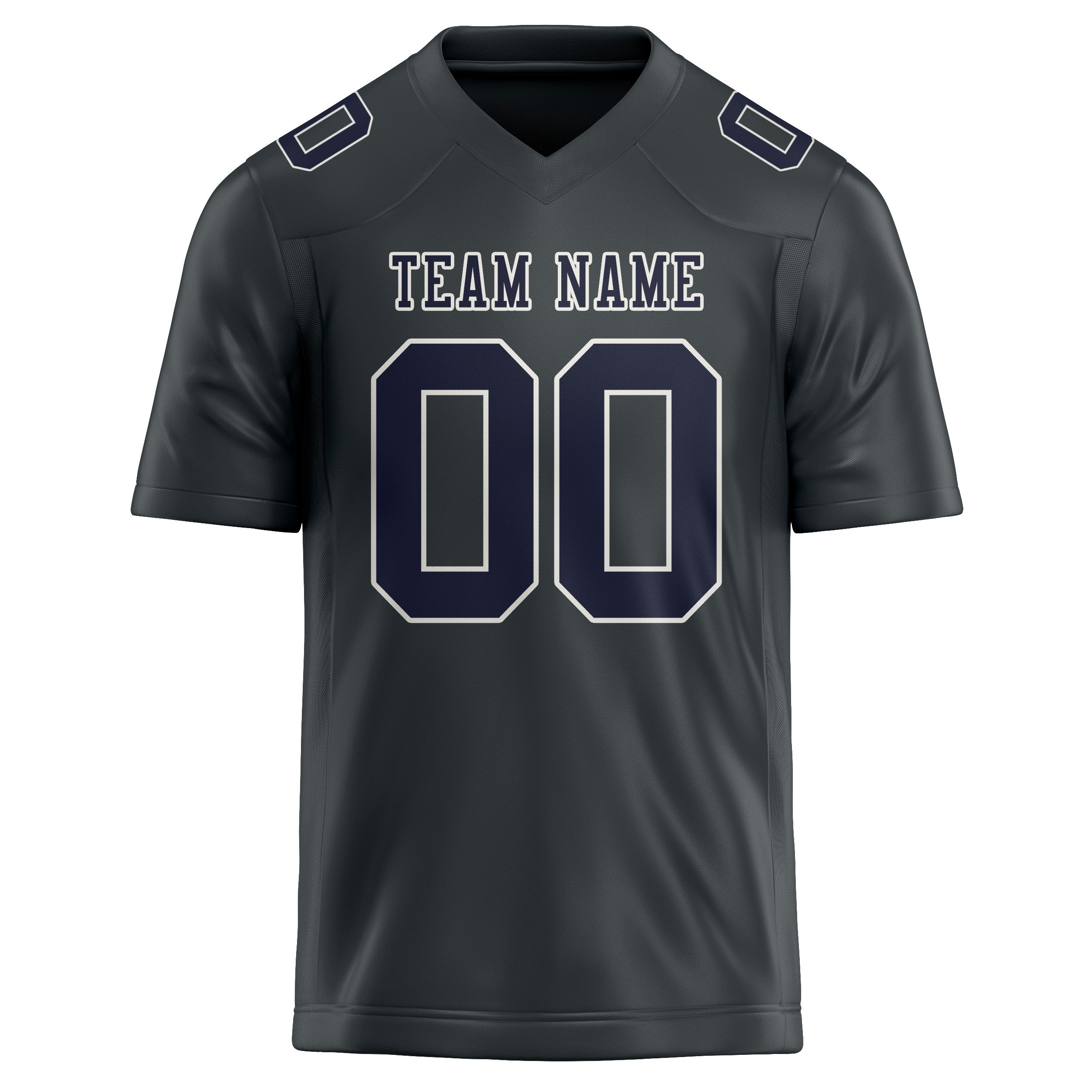 Custom Dark Grey Navy Football Jersey