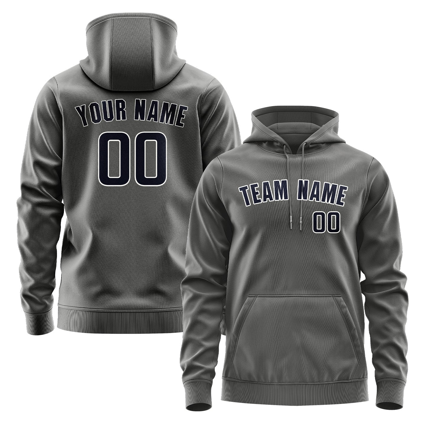 Custom Dark Grey Navy Hoodie