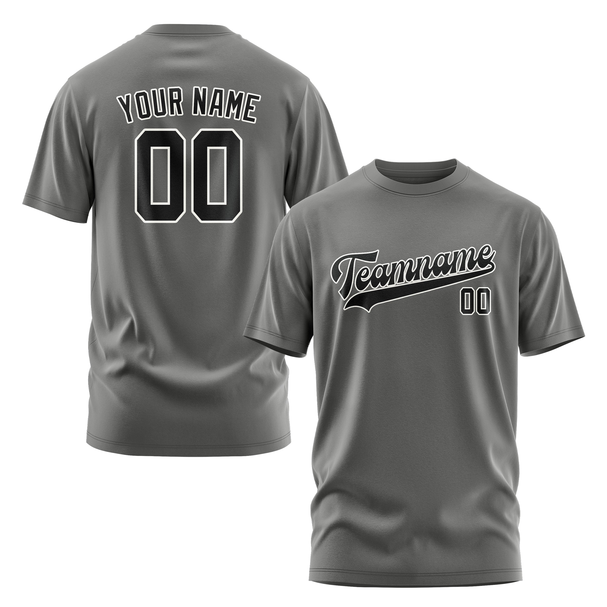 Custom Dark Grey Black T-Shirt