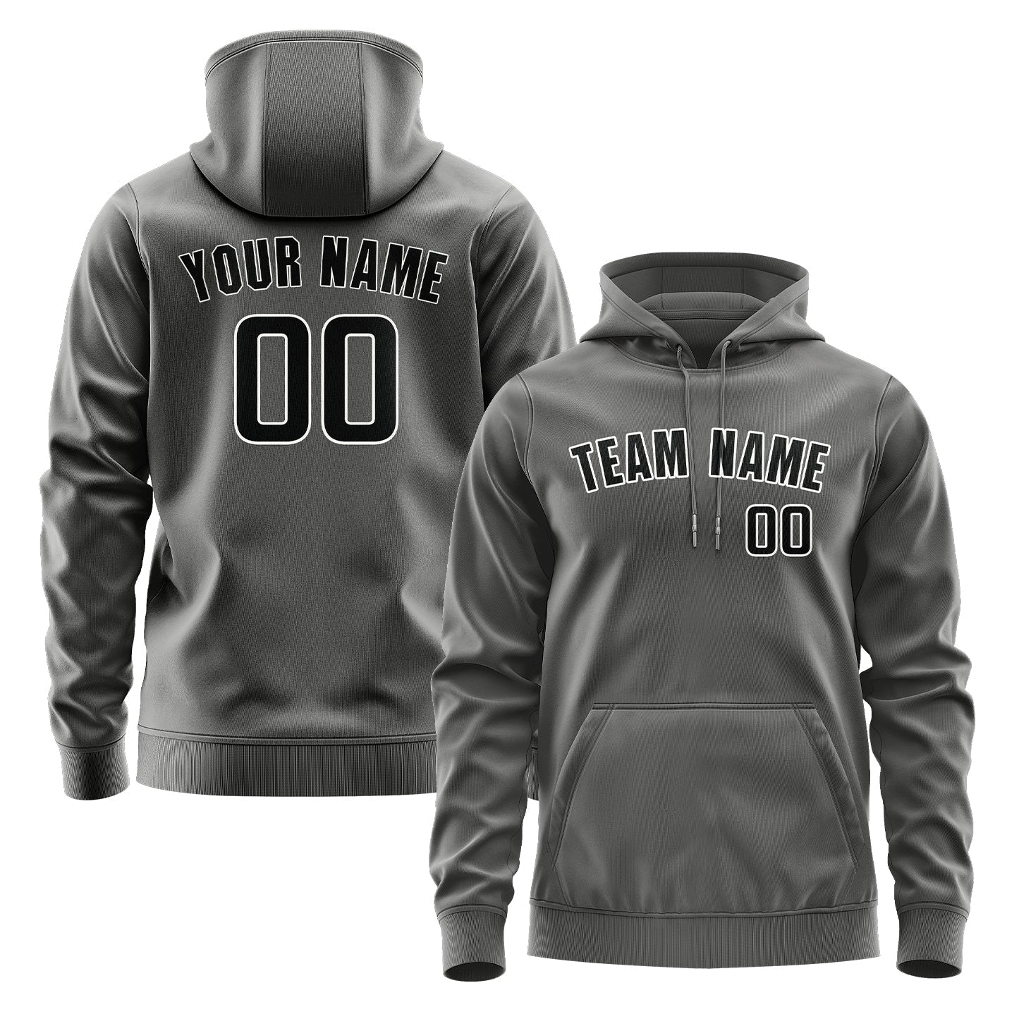 Custom Dark Grey Black Hoodie