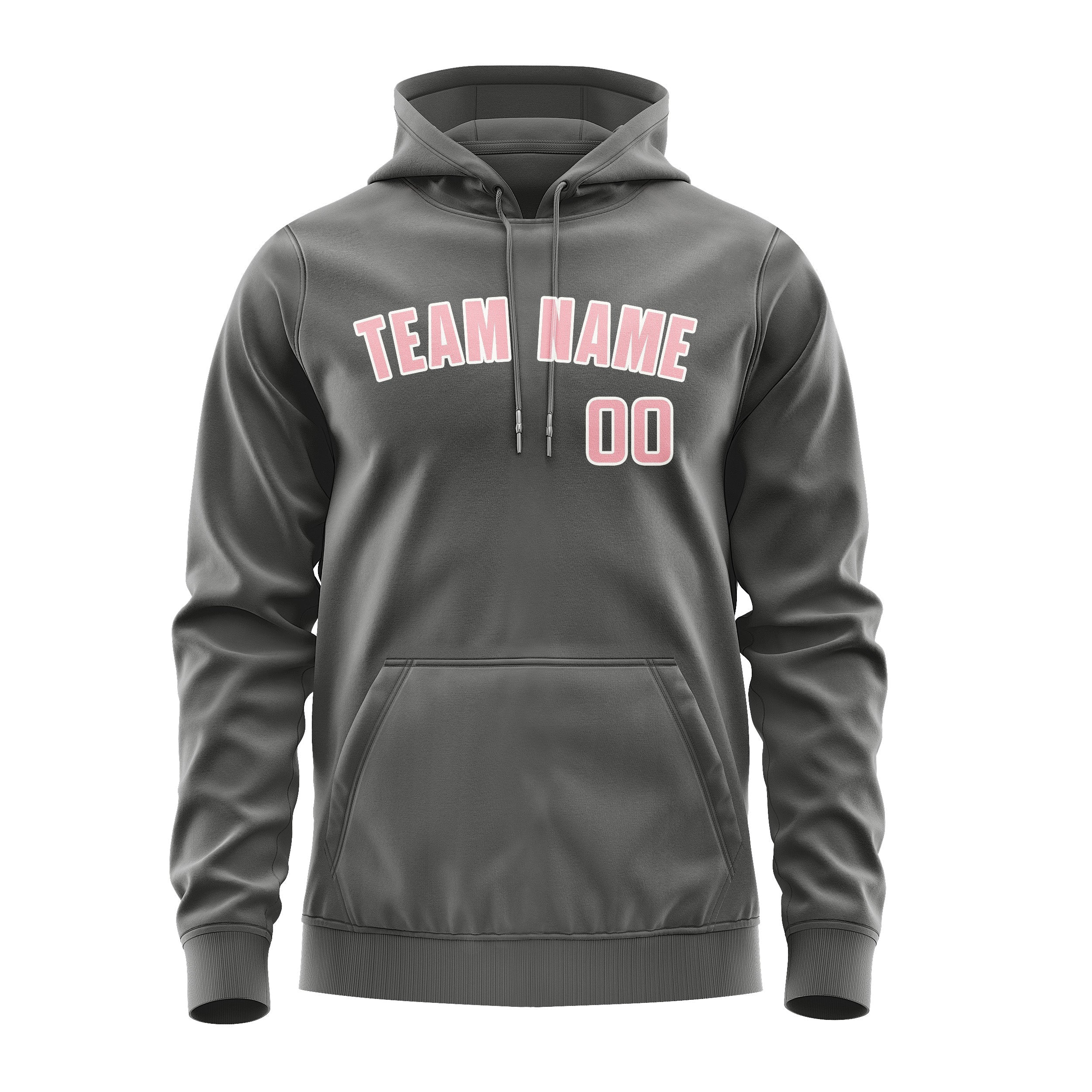 Custom Dark Grey Light Pink Hoodie