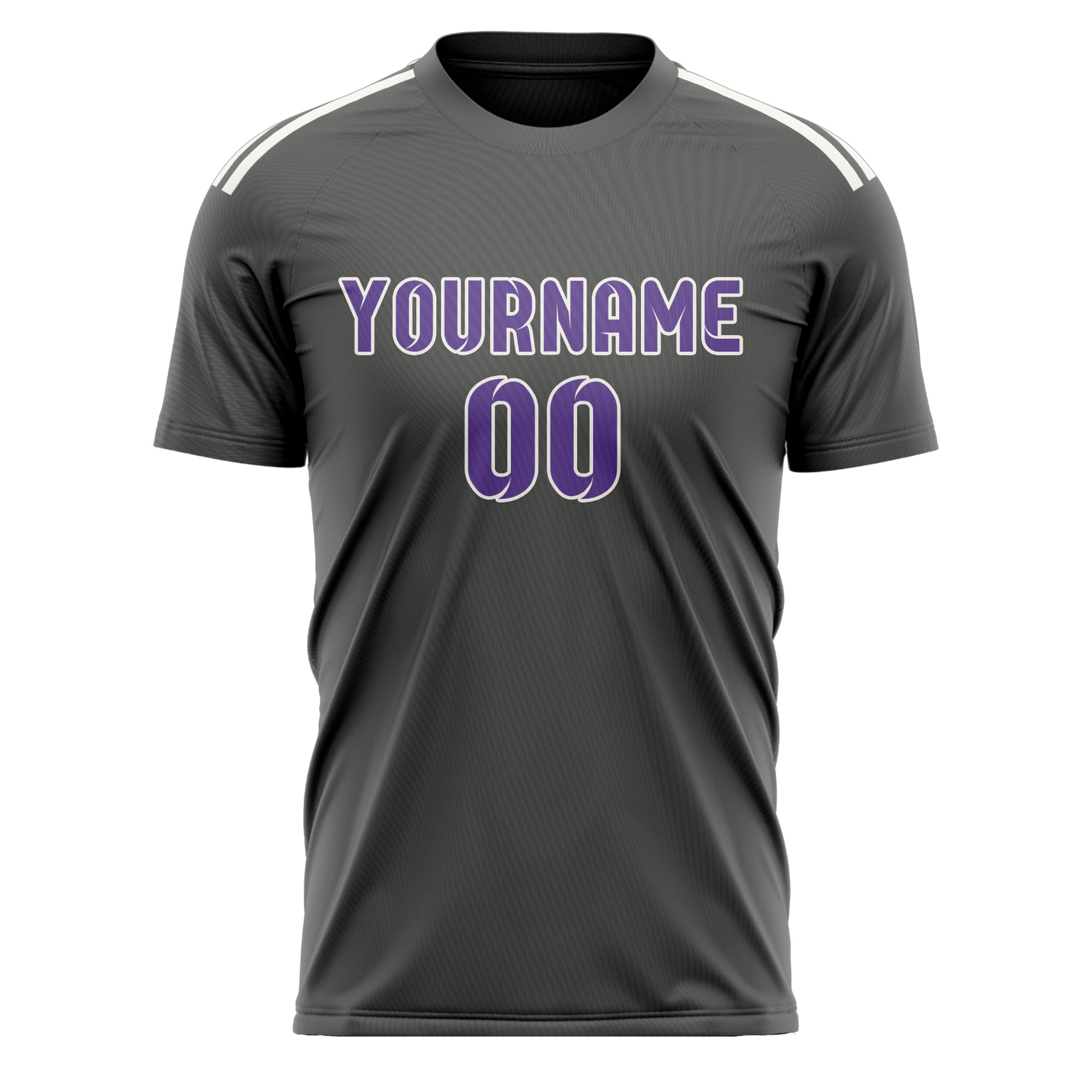 Custom Dark Grey Light Purple Soccer Jersey