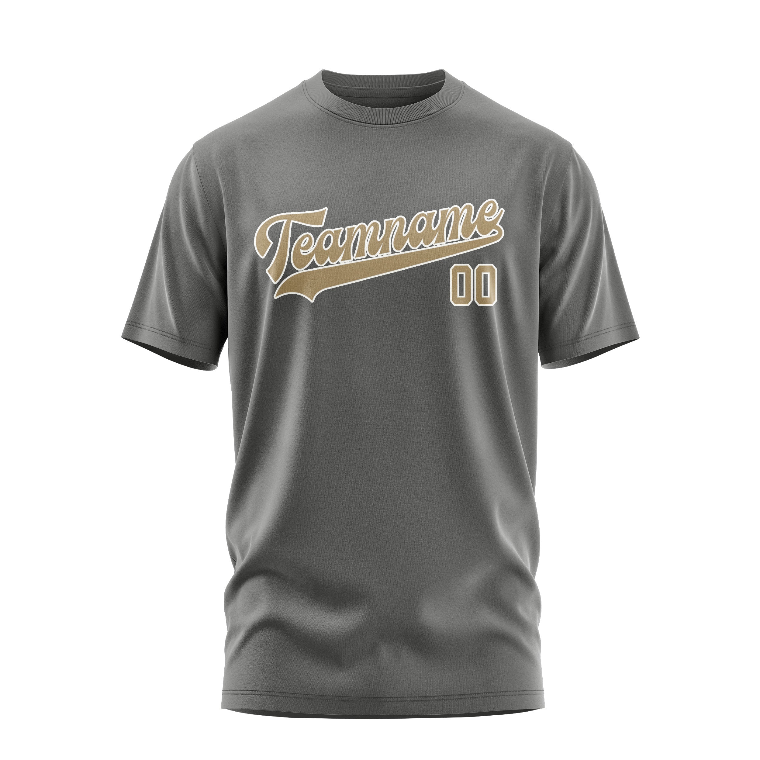 Custom Dark Grey Light Khaki T-Shirt