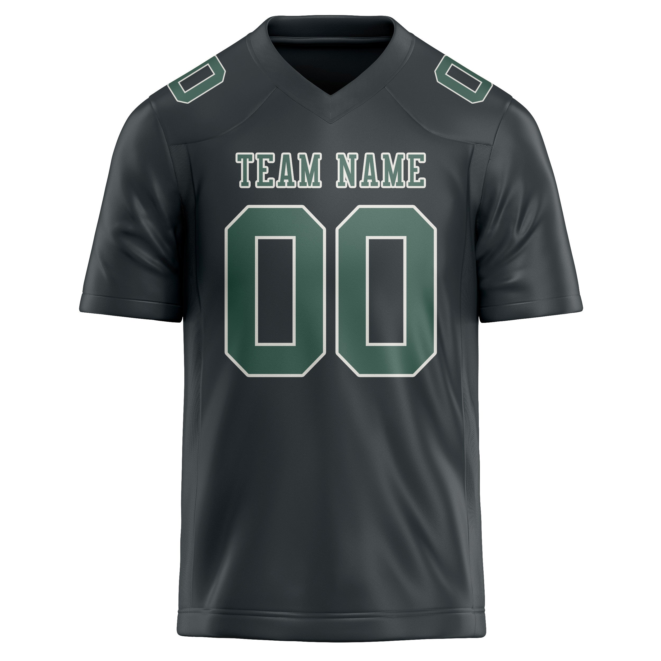 Custom Dark Grey Blue Green Football Jersey