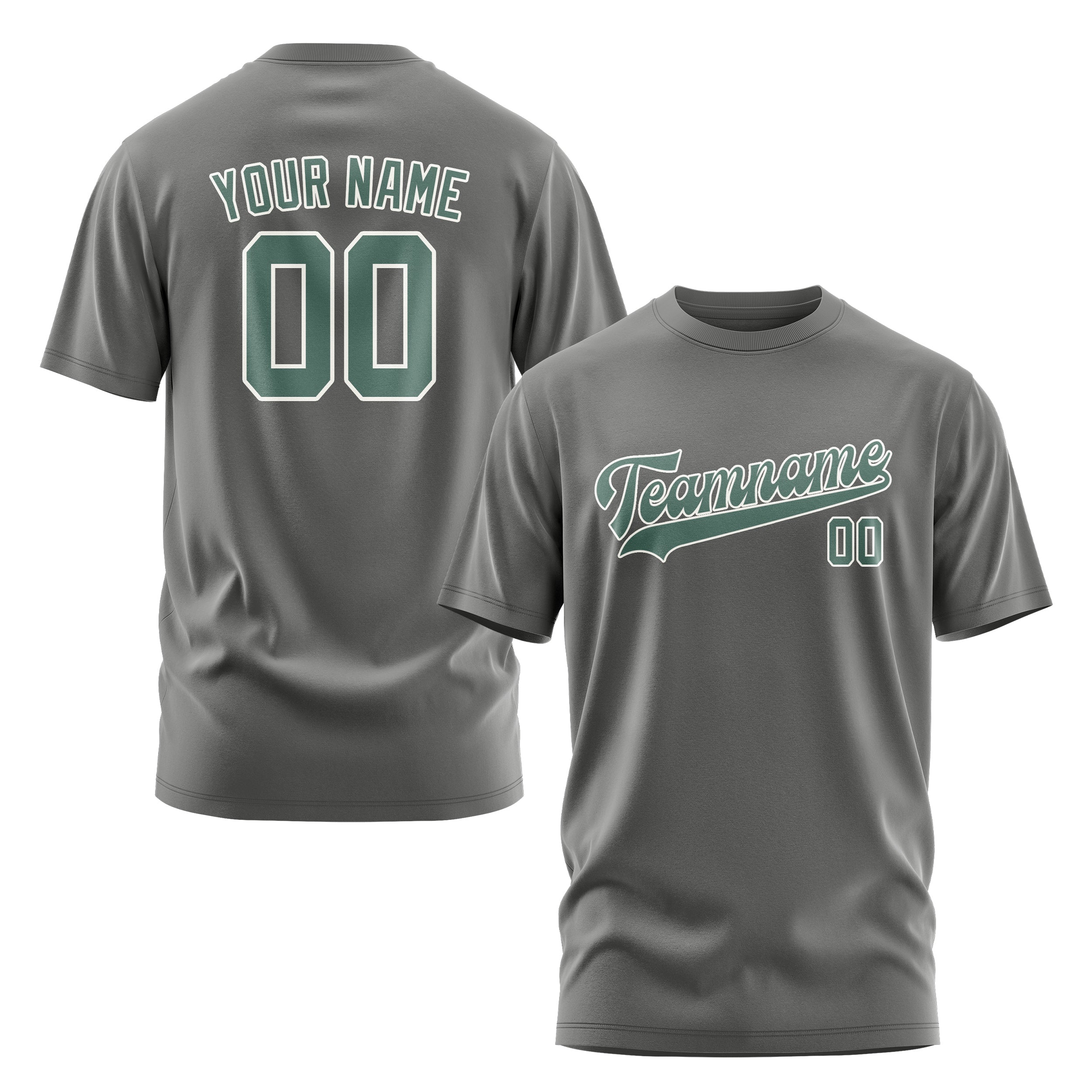 Custom Dark Grey Blue Green T-Shirt