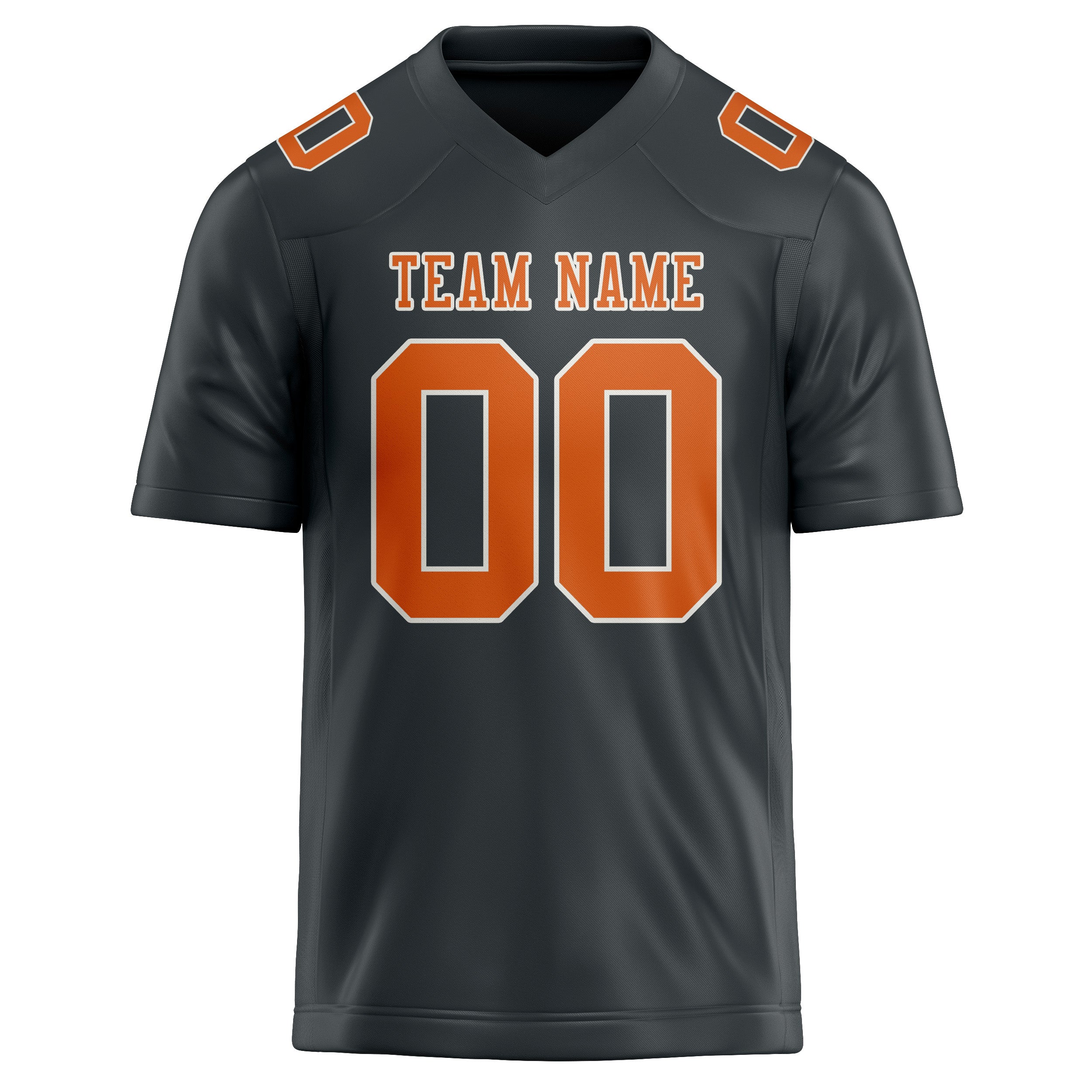 Custom Dark Grey Orange Football Jersey