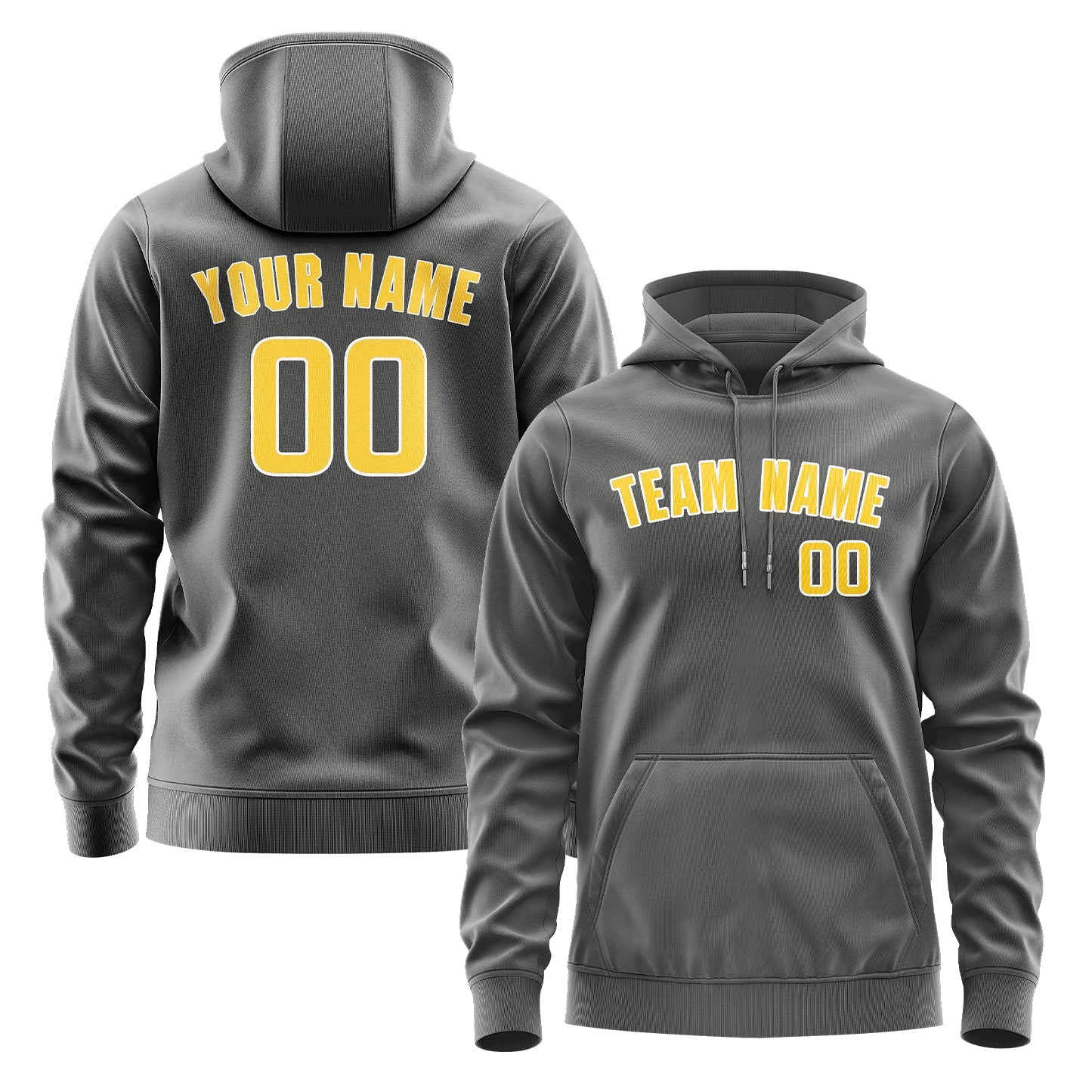 Custom Dark Grey Gold Hoodie