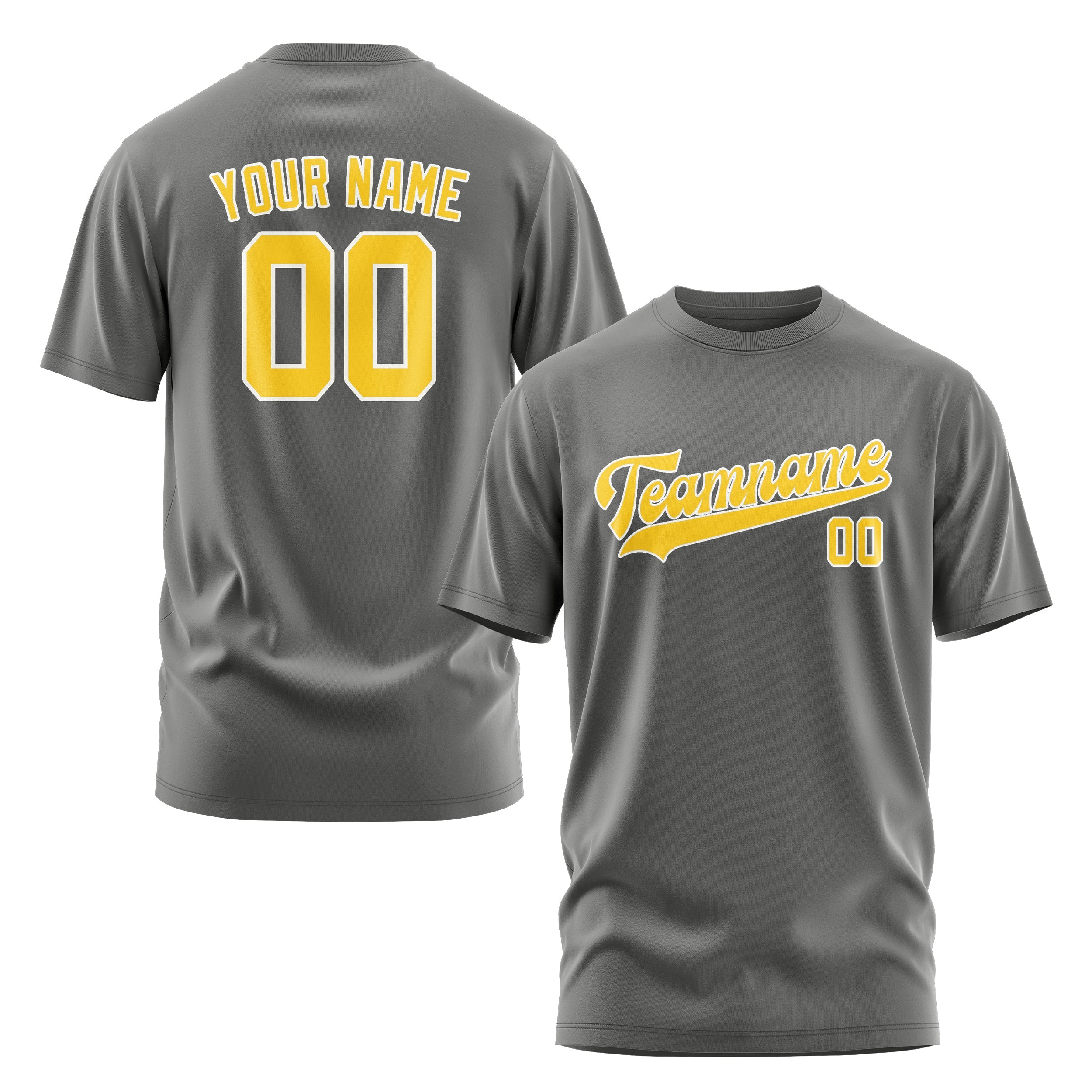 Custom Dark Grey Gold T-Shirt