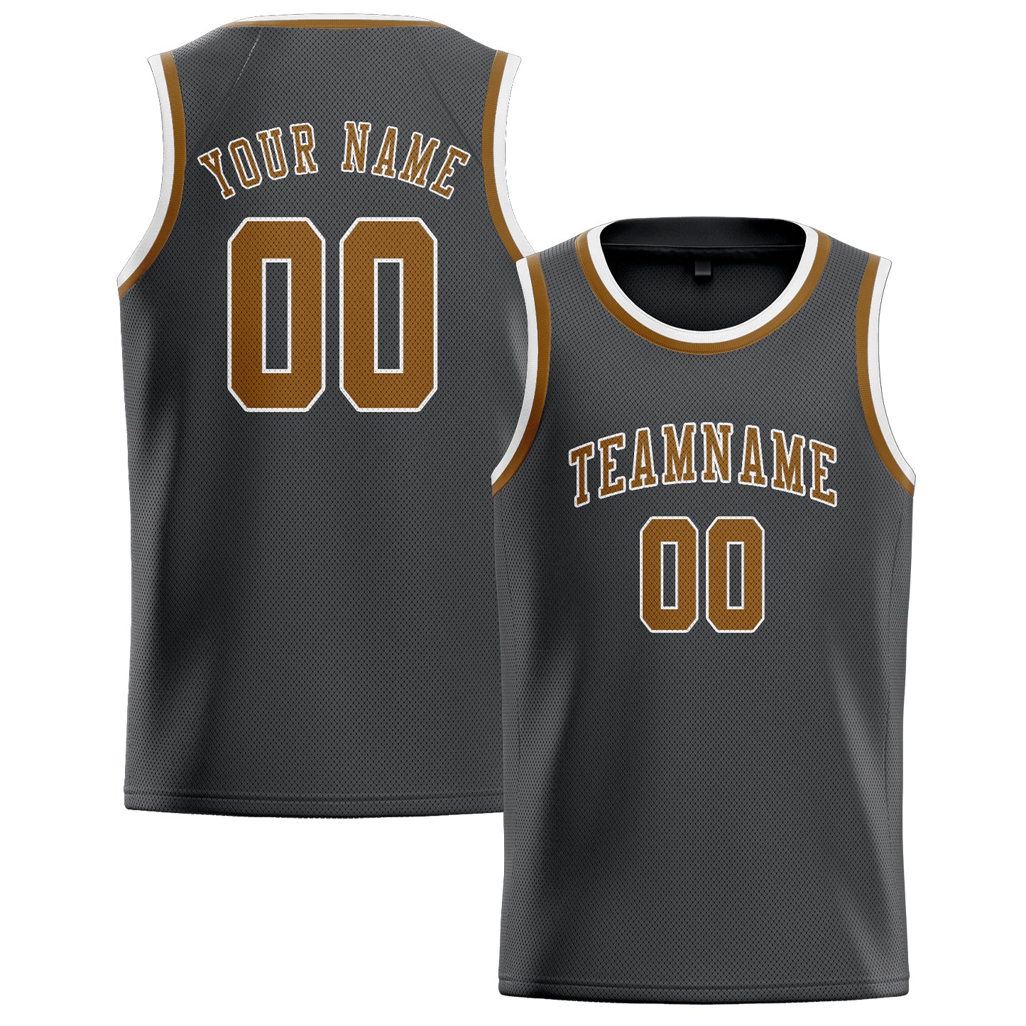 Custom Dark Grey Khaki Basketball Jersey