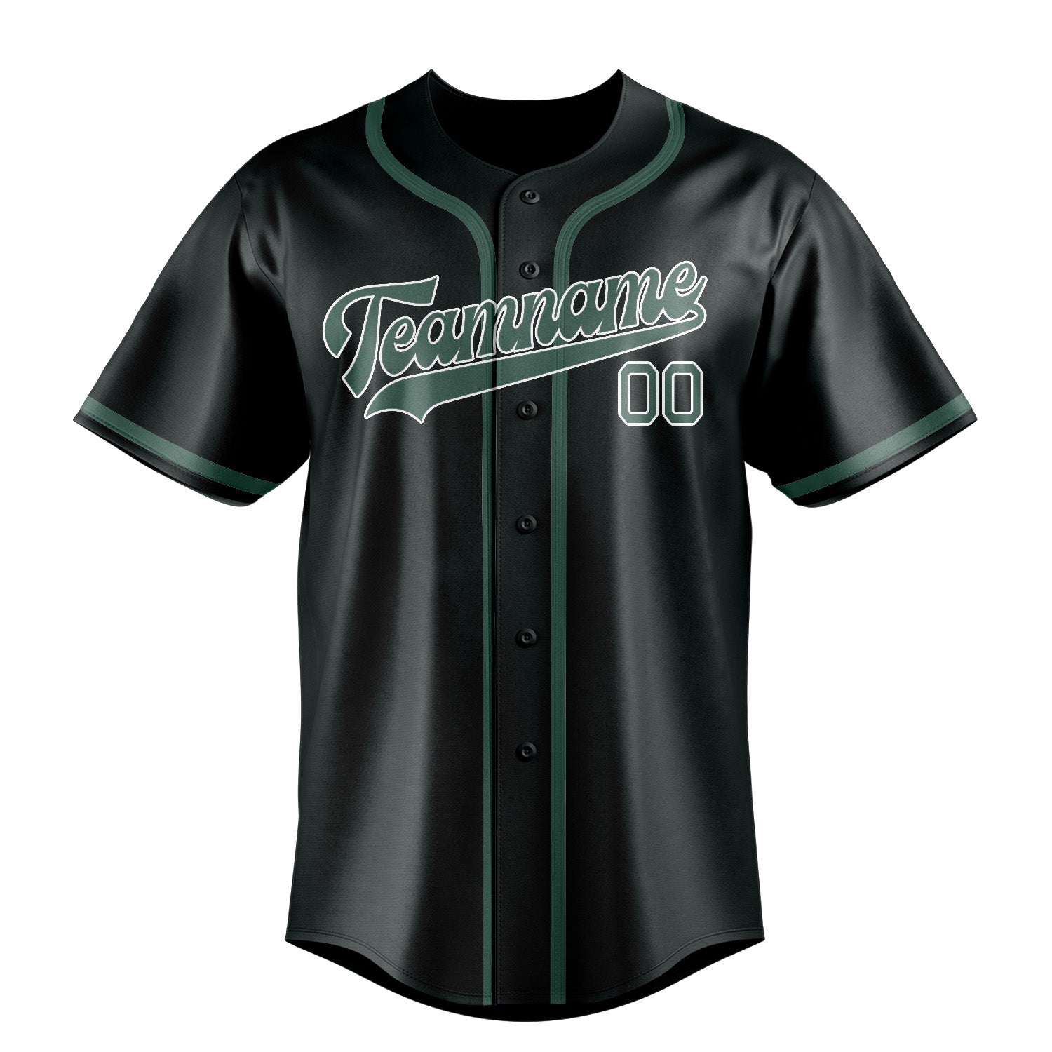 Custom Dark Grey Blue Green Baseball Jersey