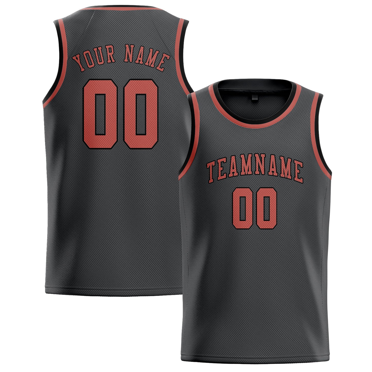 Custom Dark Grey Copper Rose Basketball Jersey