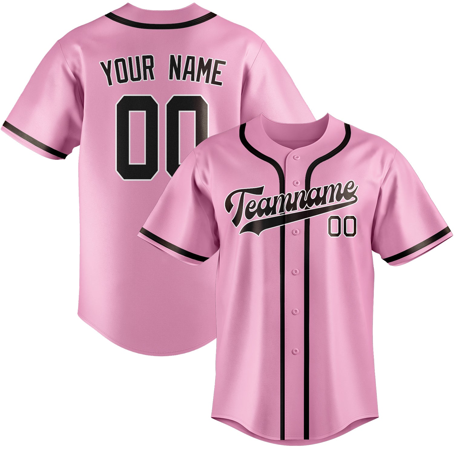 Custom Light Pink Brown Baseball Jersey
