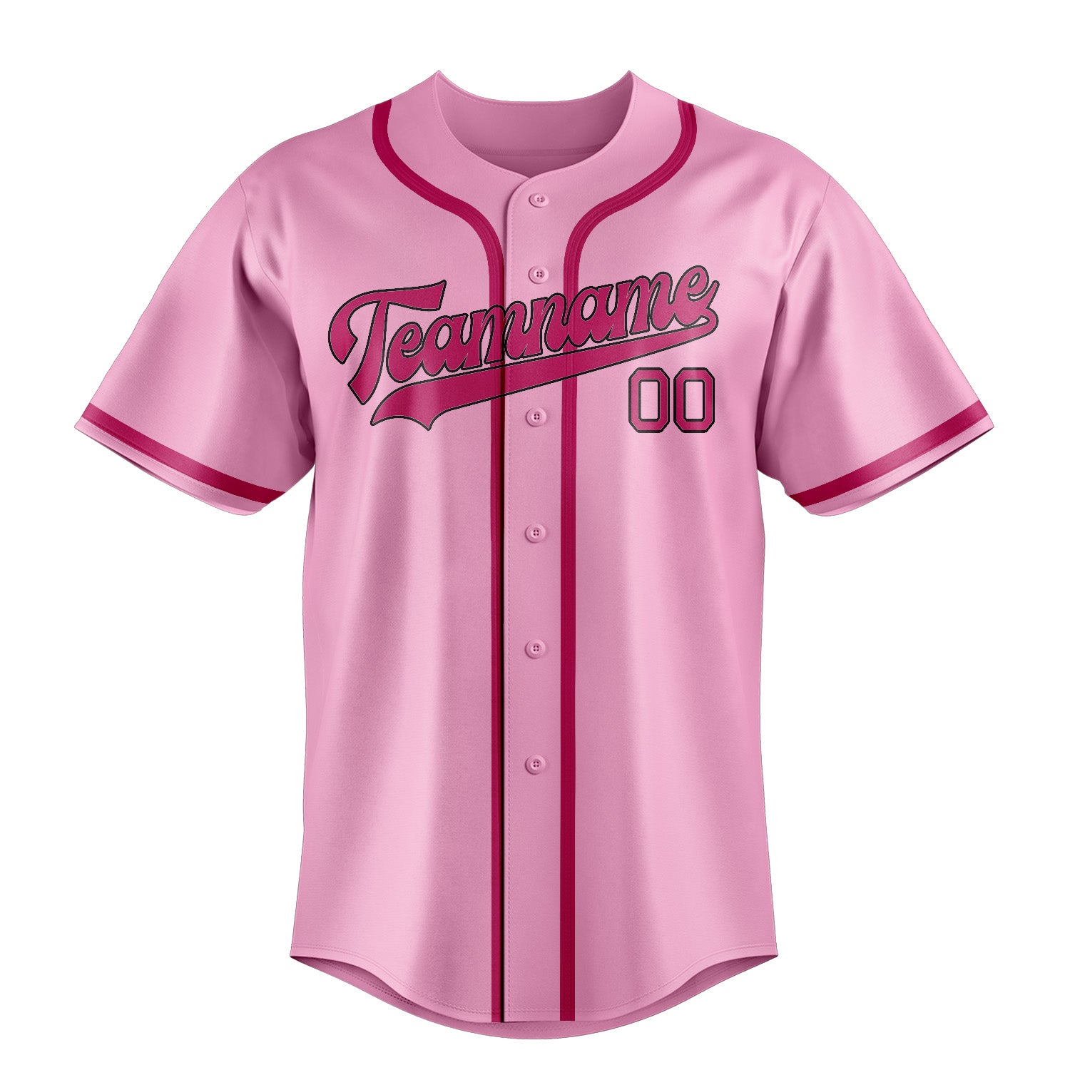 Custom Light Pink Pink Baseball Jersey