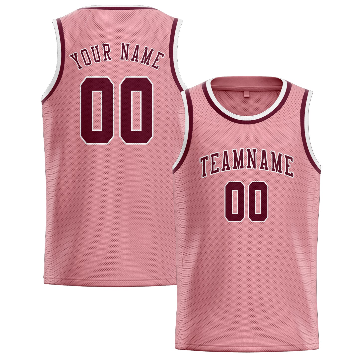 Custom Light Pink Crimson Red Basketball Jersey