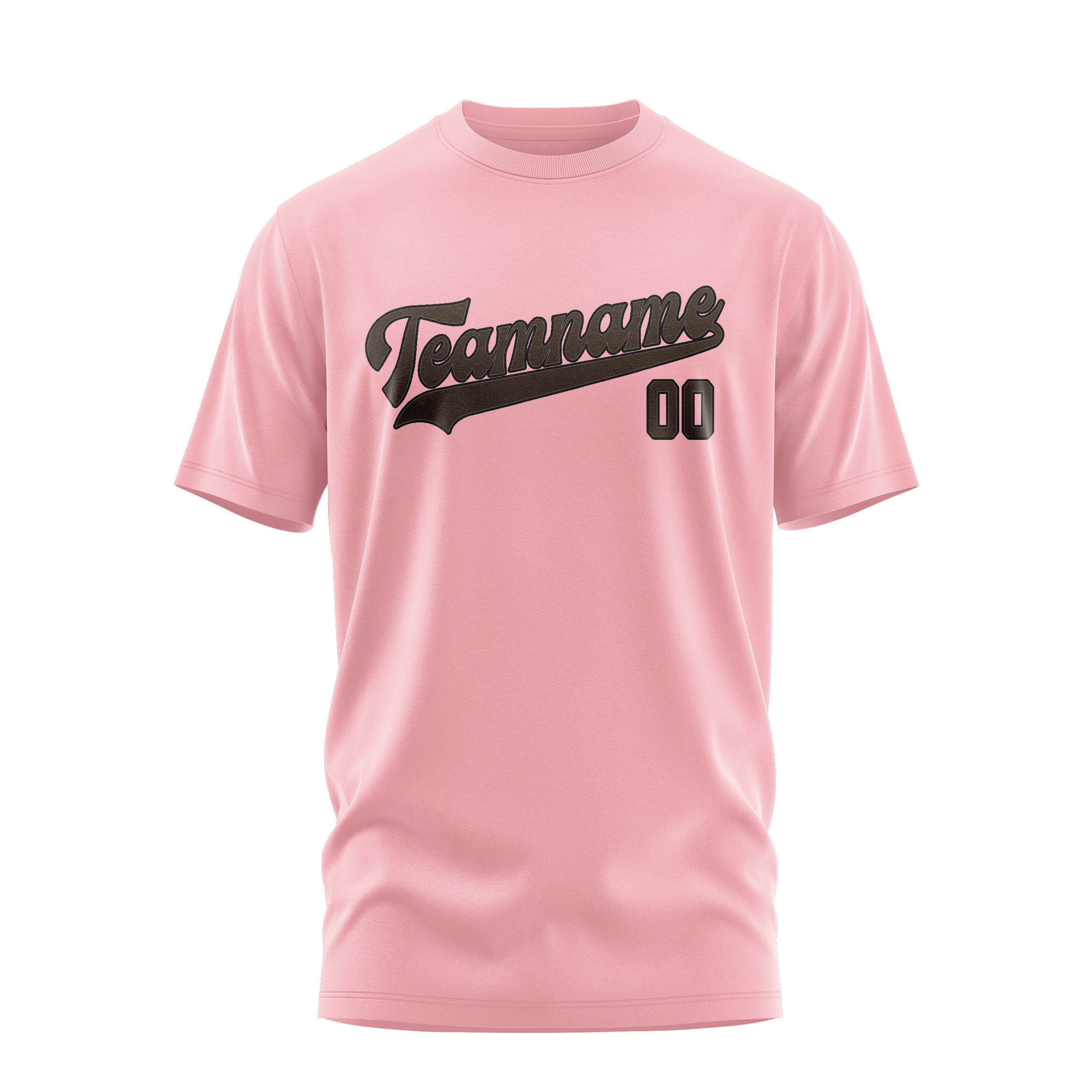 Custom Light Pink Brown T-Shirt